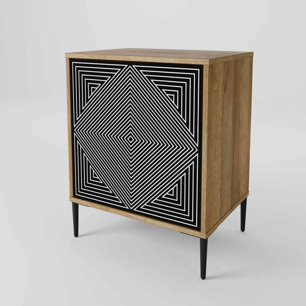 POLYGON ILLUSION Sideboard mit 1 Tür in Eiche-Optik