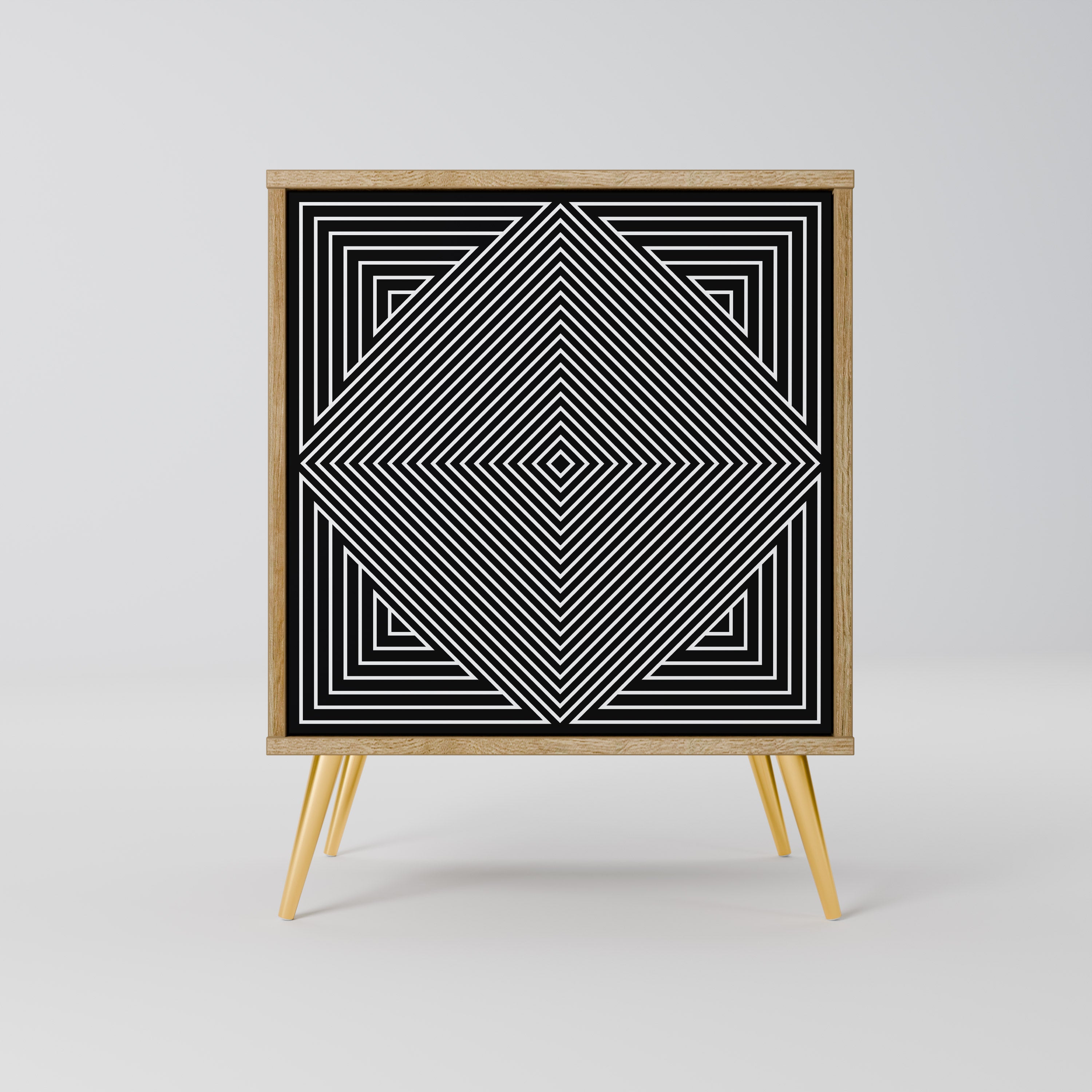POLYGON ILLUSION Sideboard mit 1 Tür in Eiche-Optik