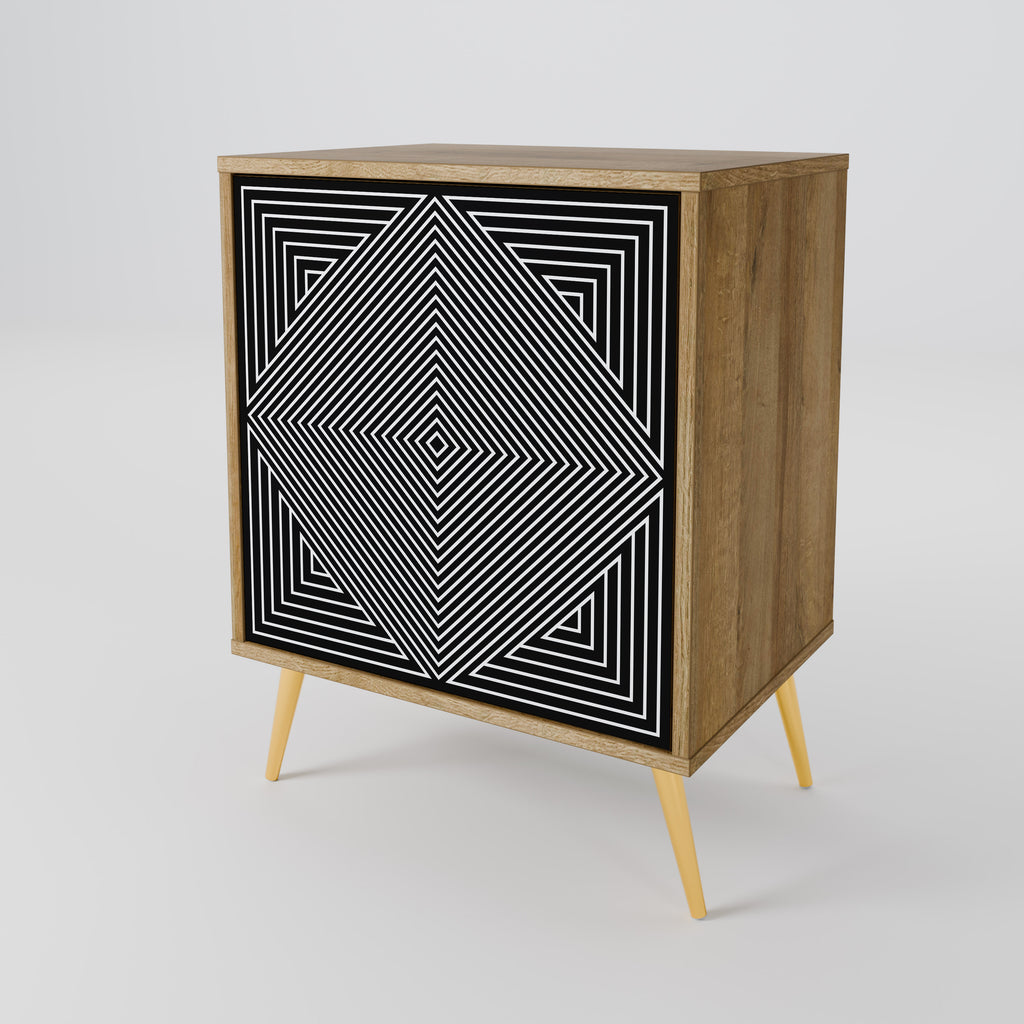 POLYGON ILLUSION Sideboard mit 1 Tür in Eiche-Optik