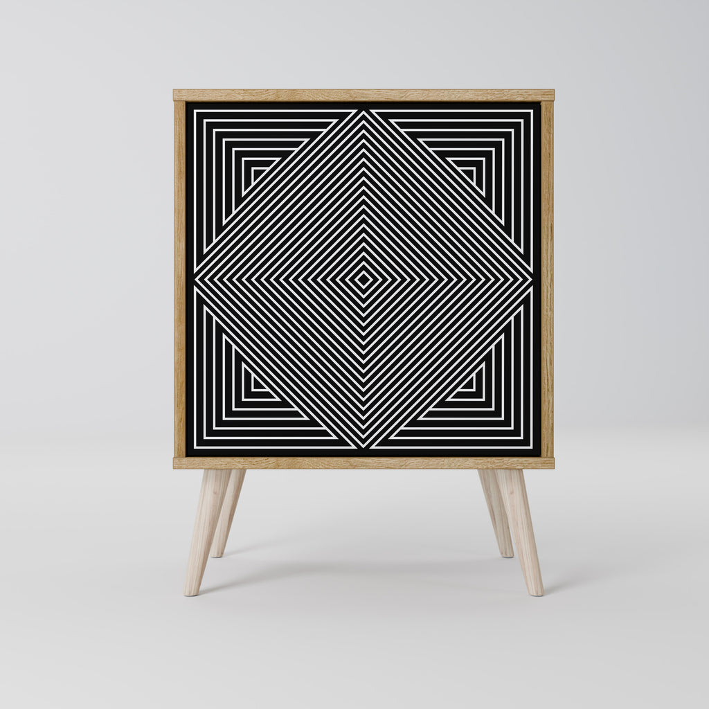 POLYGON ILLUSION Sideboard mit 1 Tür in Eiche-Optik