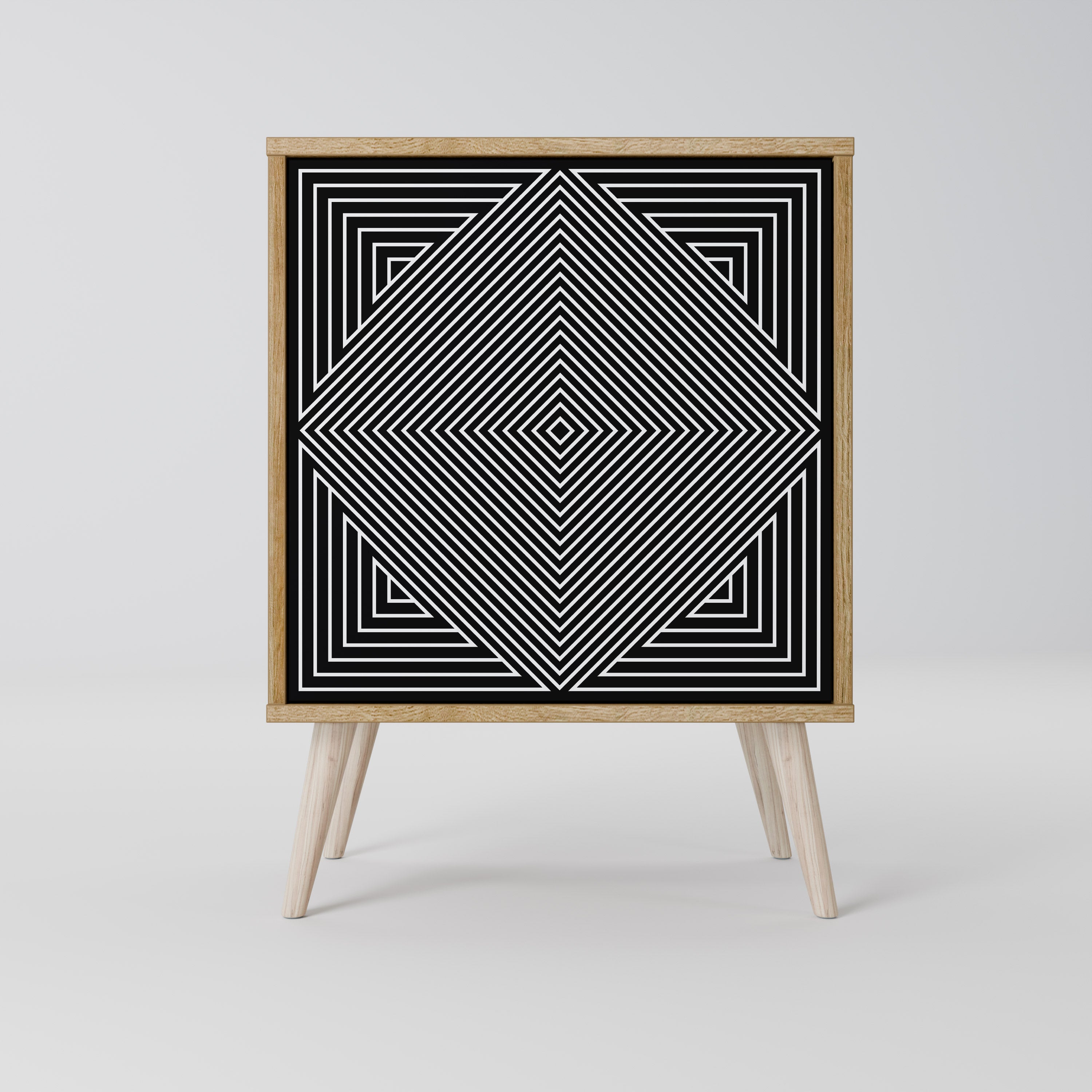 POLYGON ILLUSION Sideboard mit 1 Tür in Eiche-Optik