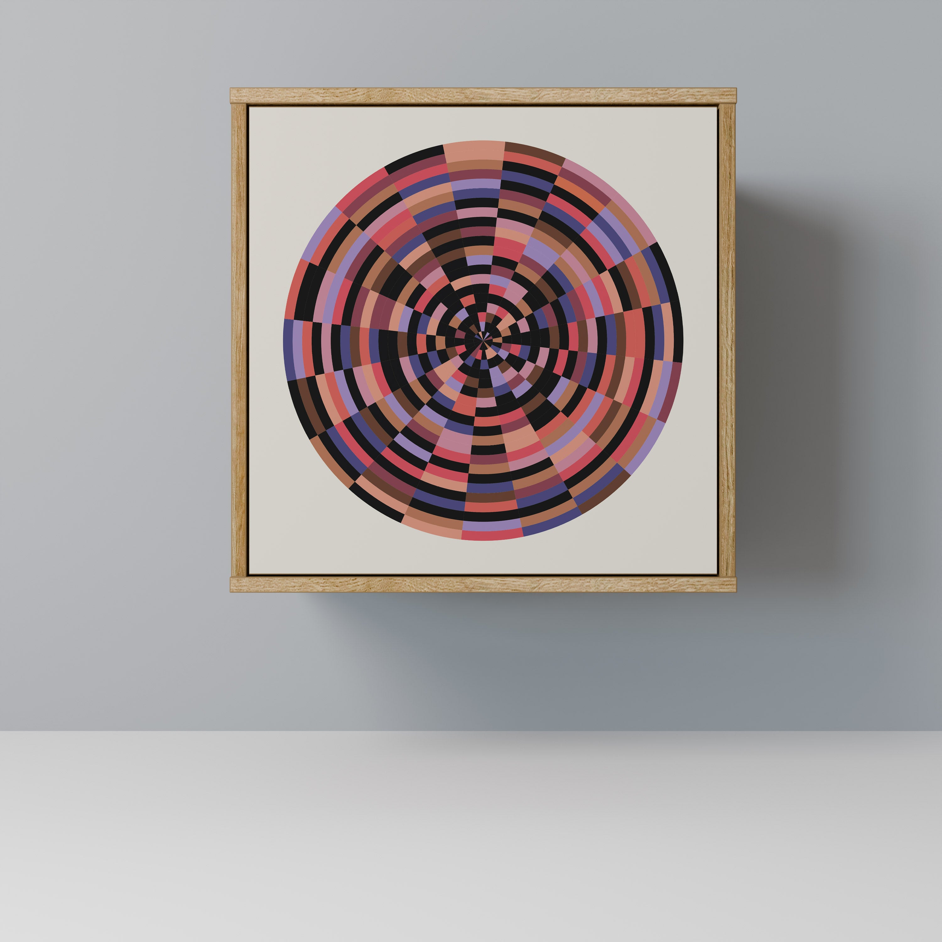 BROWN CIRCLES Sideboard mit 1 Tür in Eiche-Optik