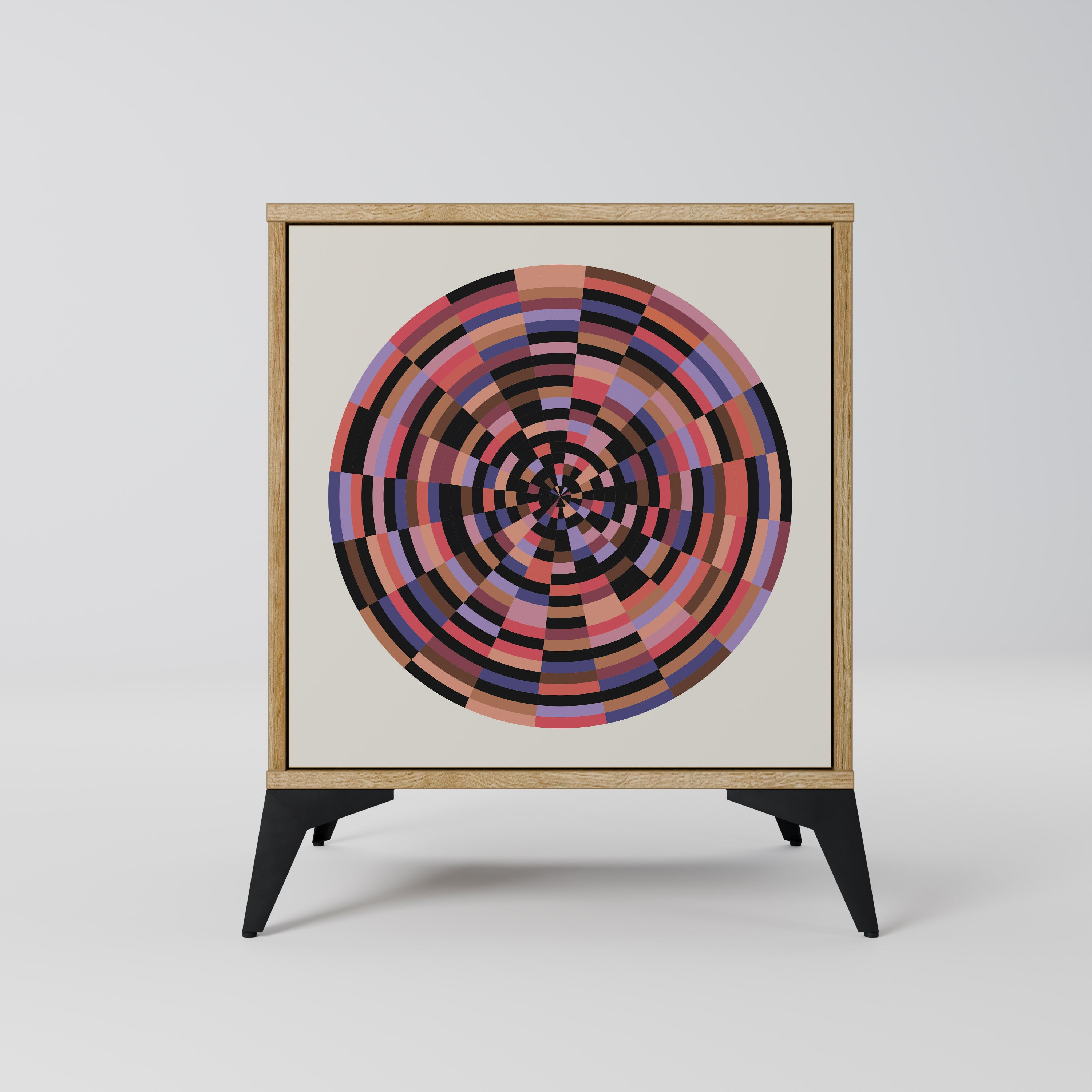 BROWN CIRCLES Sideboard mit 1 Tür in Eiche-Optik