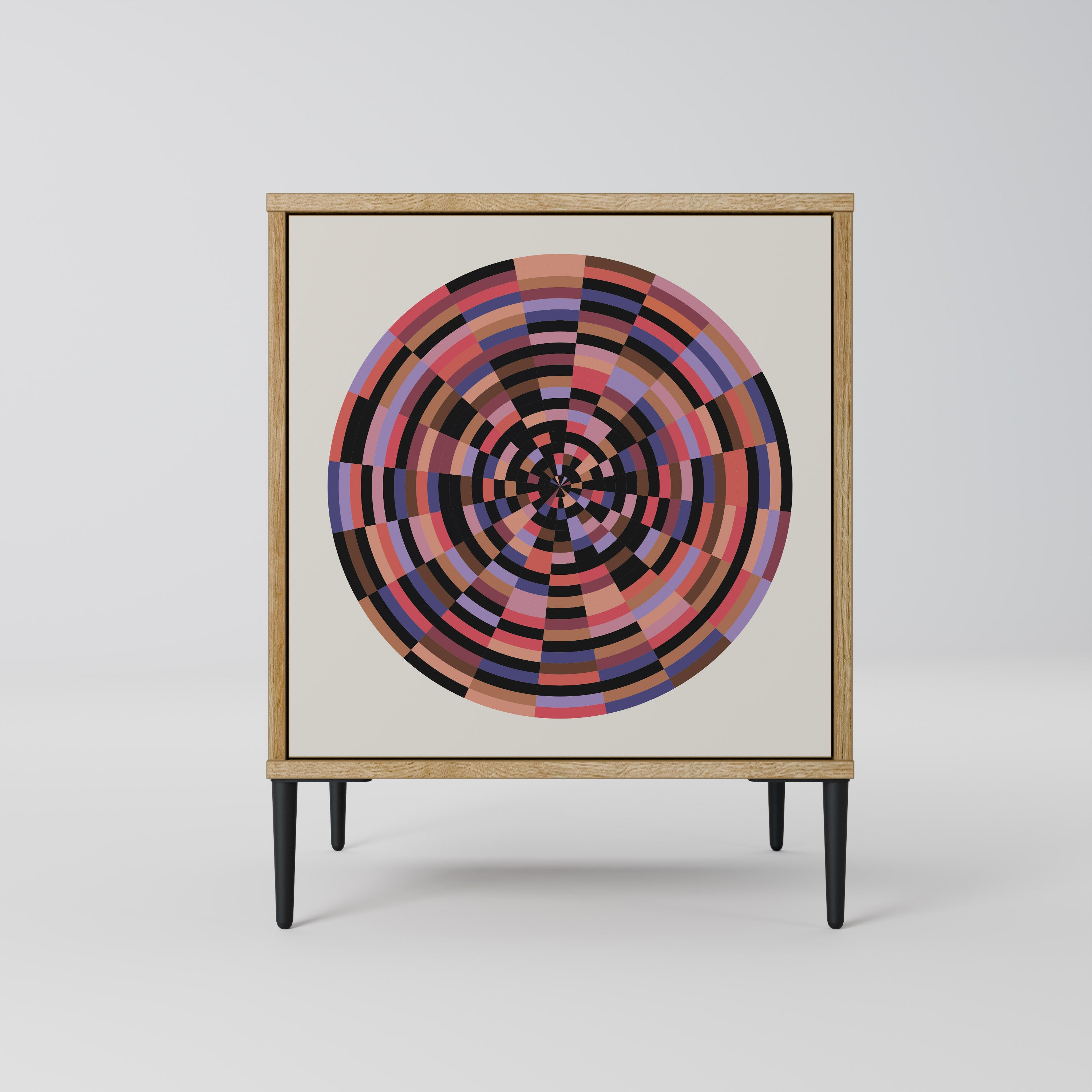 BROWN CIRCLES Sideboard mit 1 Tür in Eiche-Optik