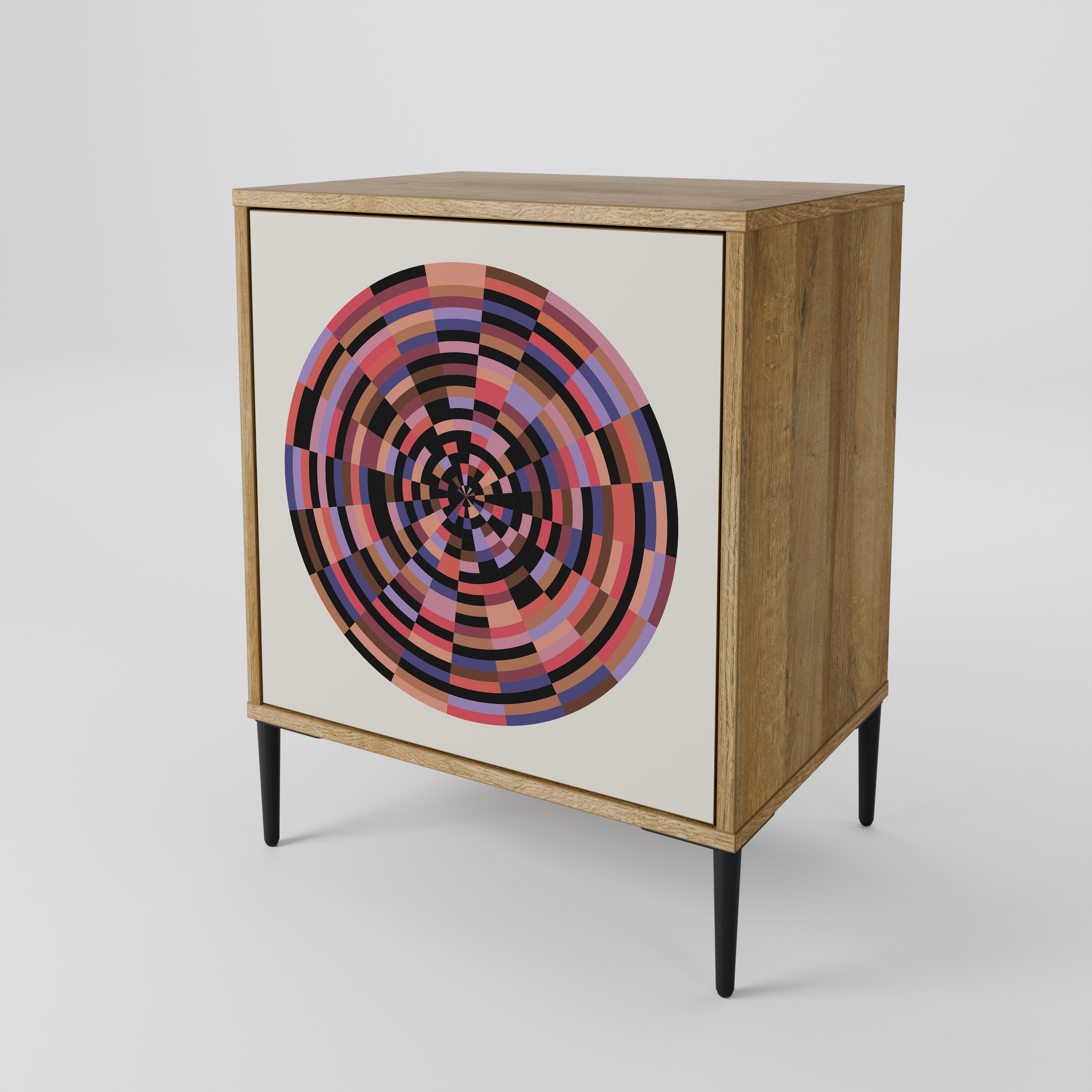 BROWN CIRCLES Sideboard mit 1 Tür in Eiche-Optik