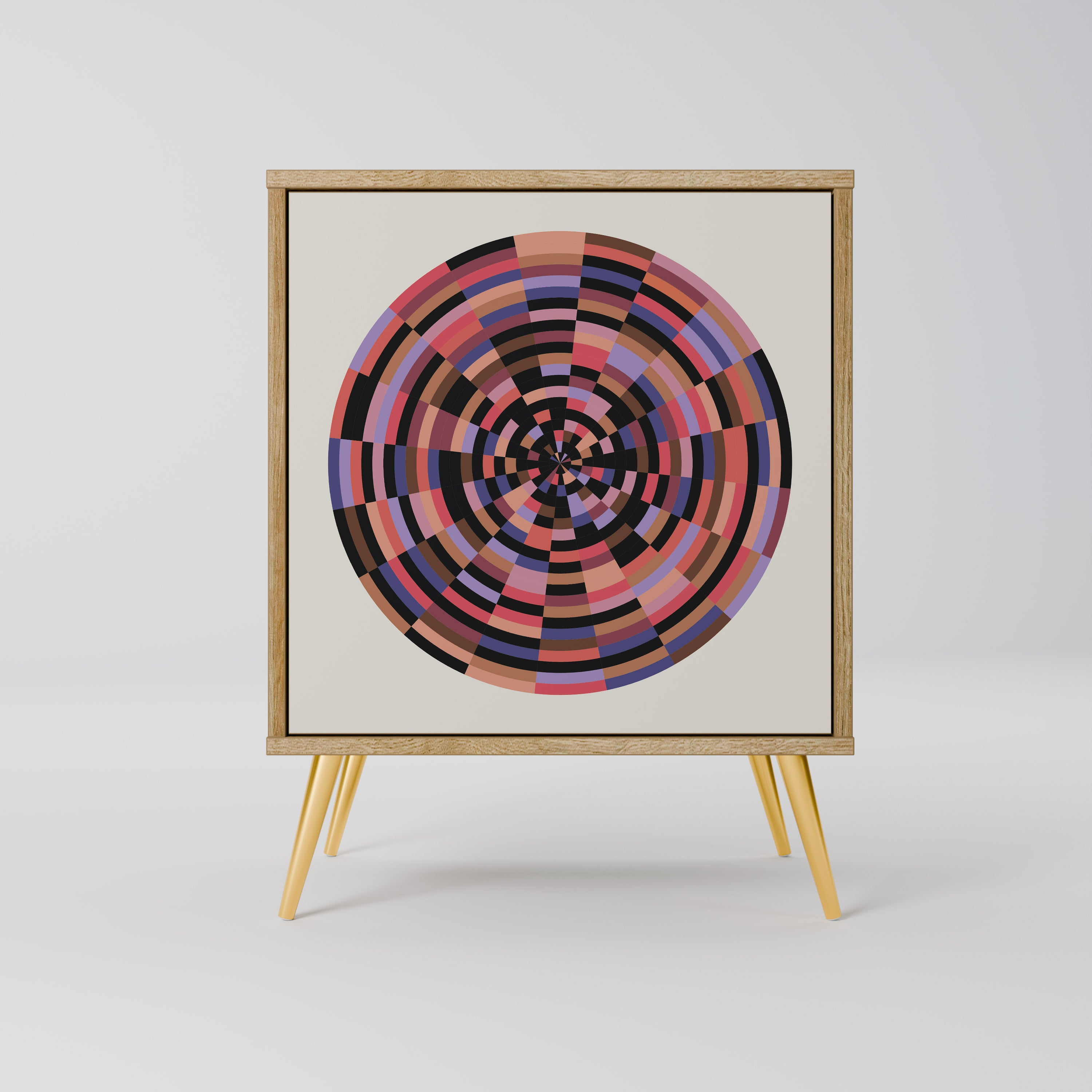 BROWN CIRCLES Sideboard mit 1 Tür in Eiche-Optik