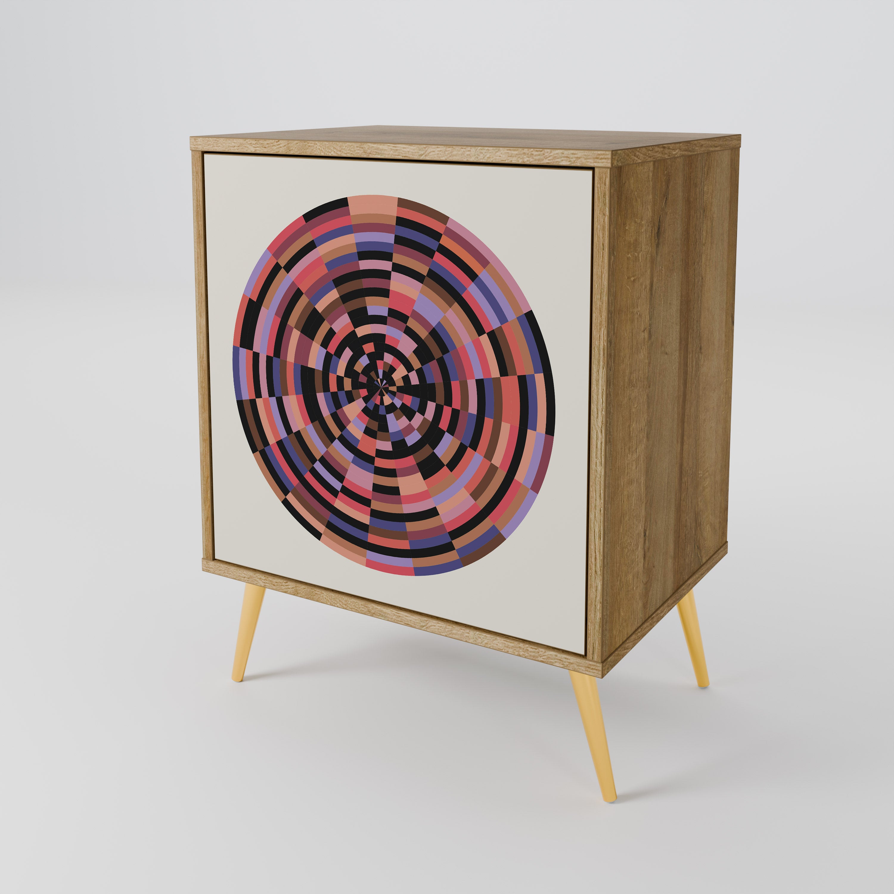 BROWN CIRCLES 1-Door Sideboard