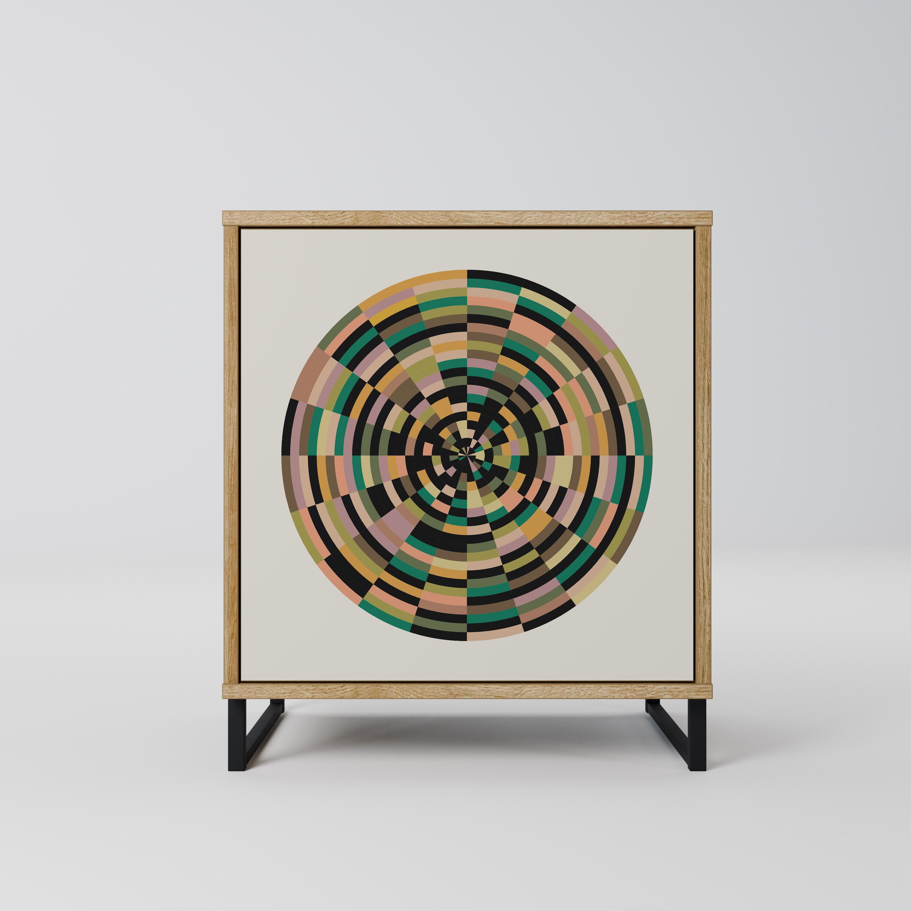 GREEN CIRCLES Sideboard mit 1 Tür in Eiche-Optik