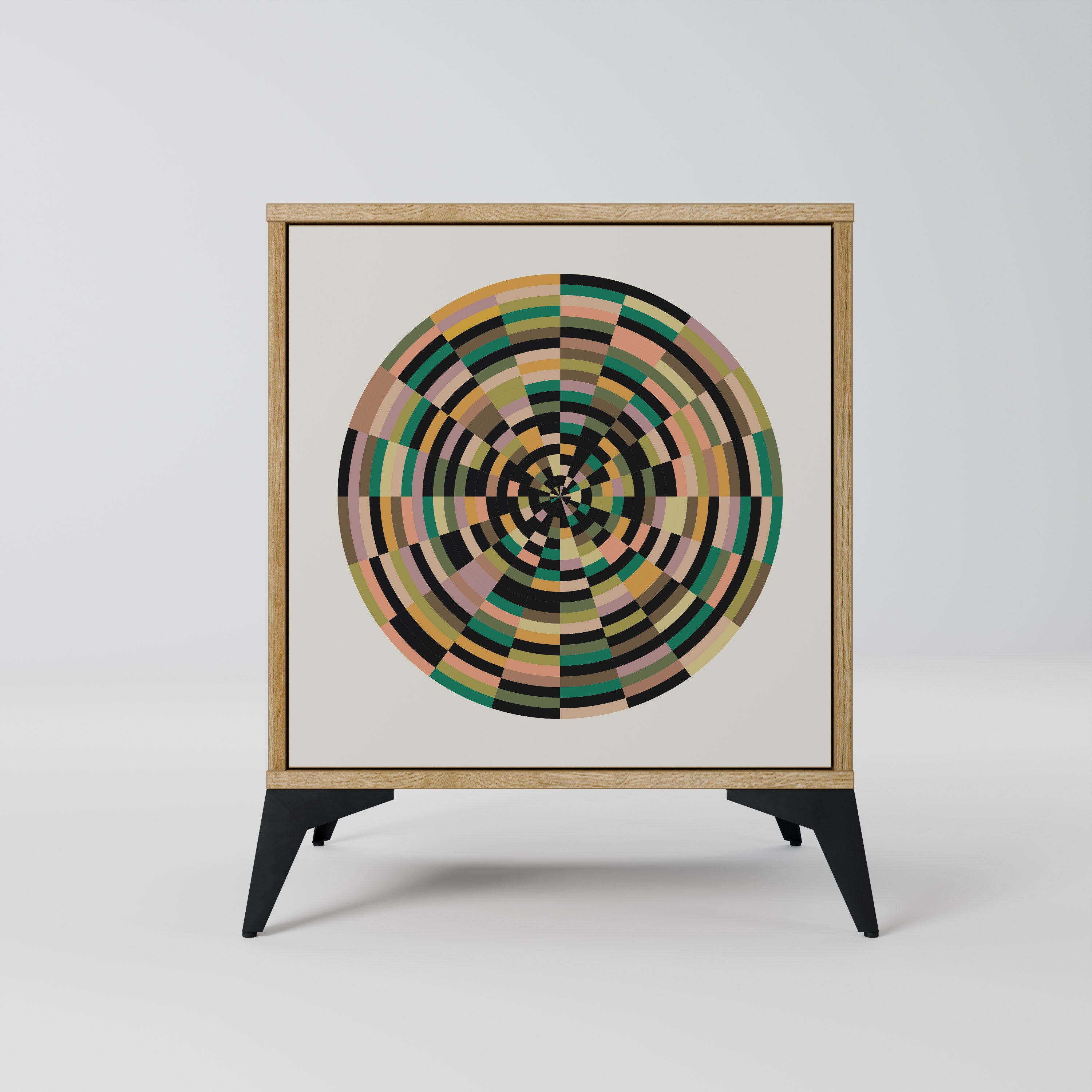 GREEN CIRCLES Sideboard mit 1 Tür in Eiche-Optik