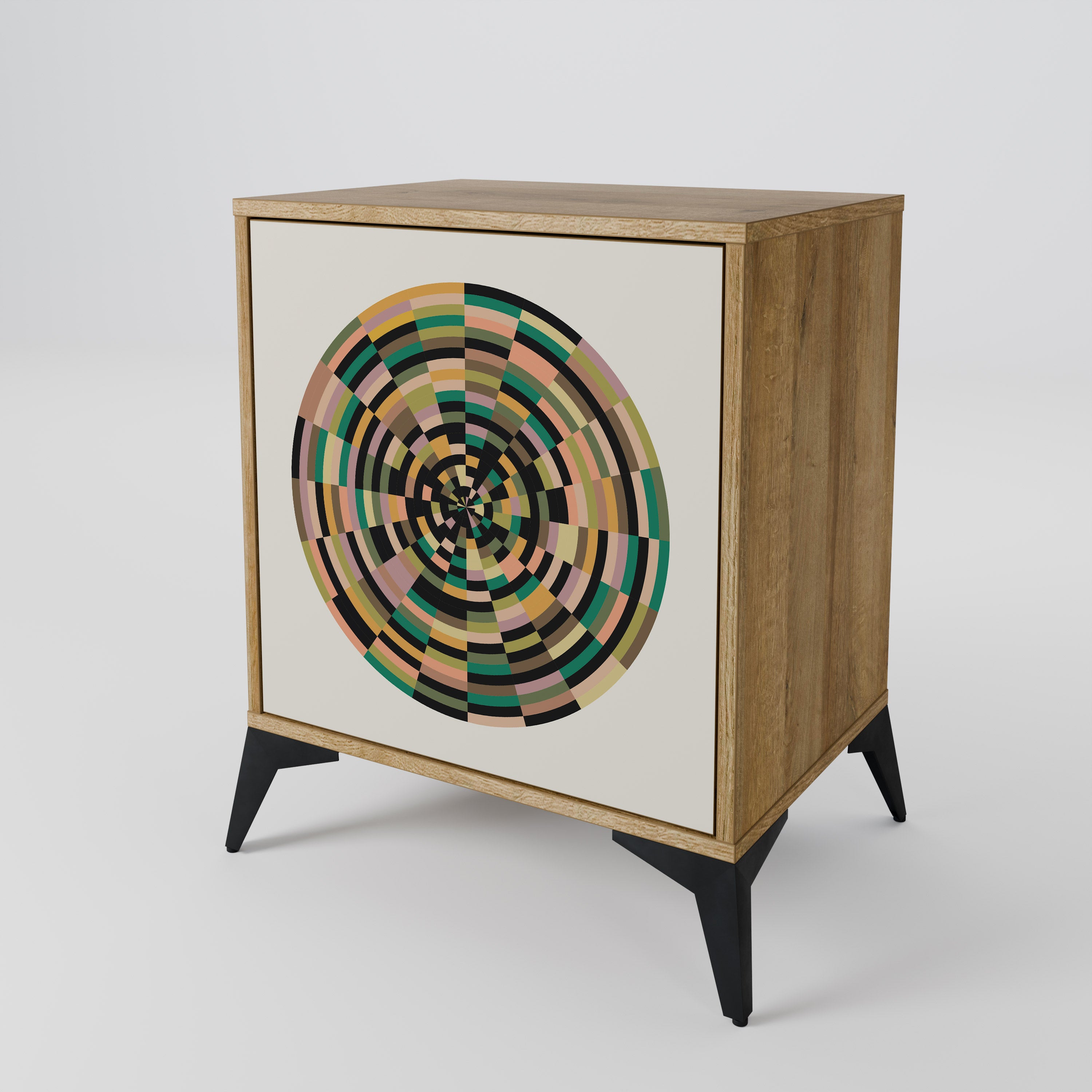 GREEN CIRCLES Sideboard mit 1 Tür in Eiche-Optik