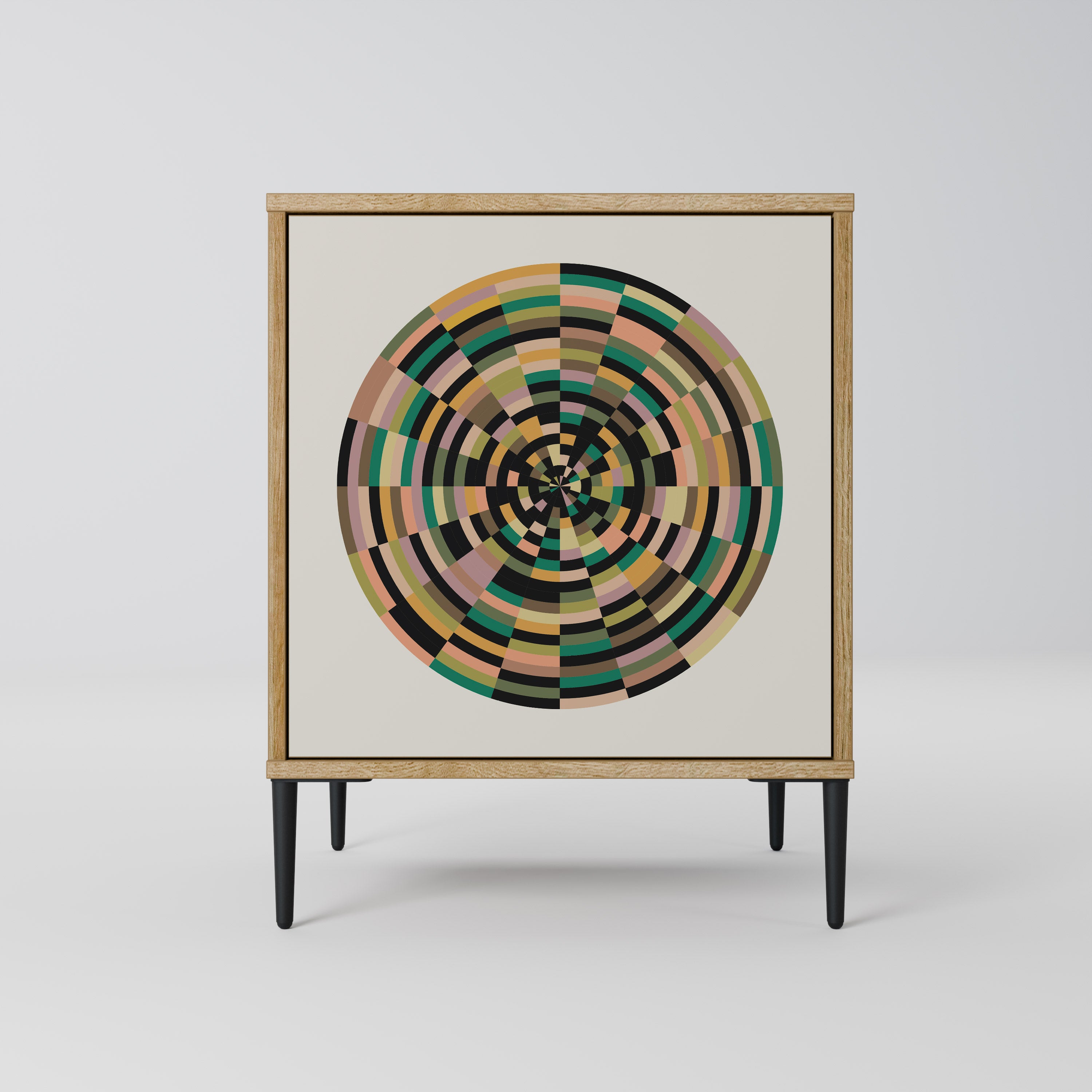 GREEN CIRCLES Sideboard mit 1 Tür in Eiche-Optik