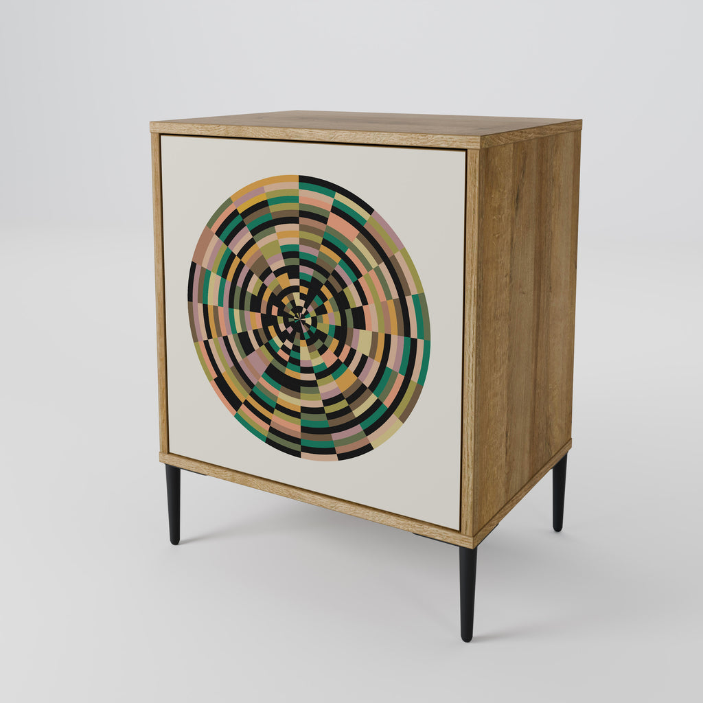 GREEN CIRCLES Sideboard mit 1 Tür in Eiche-Optik