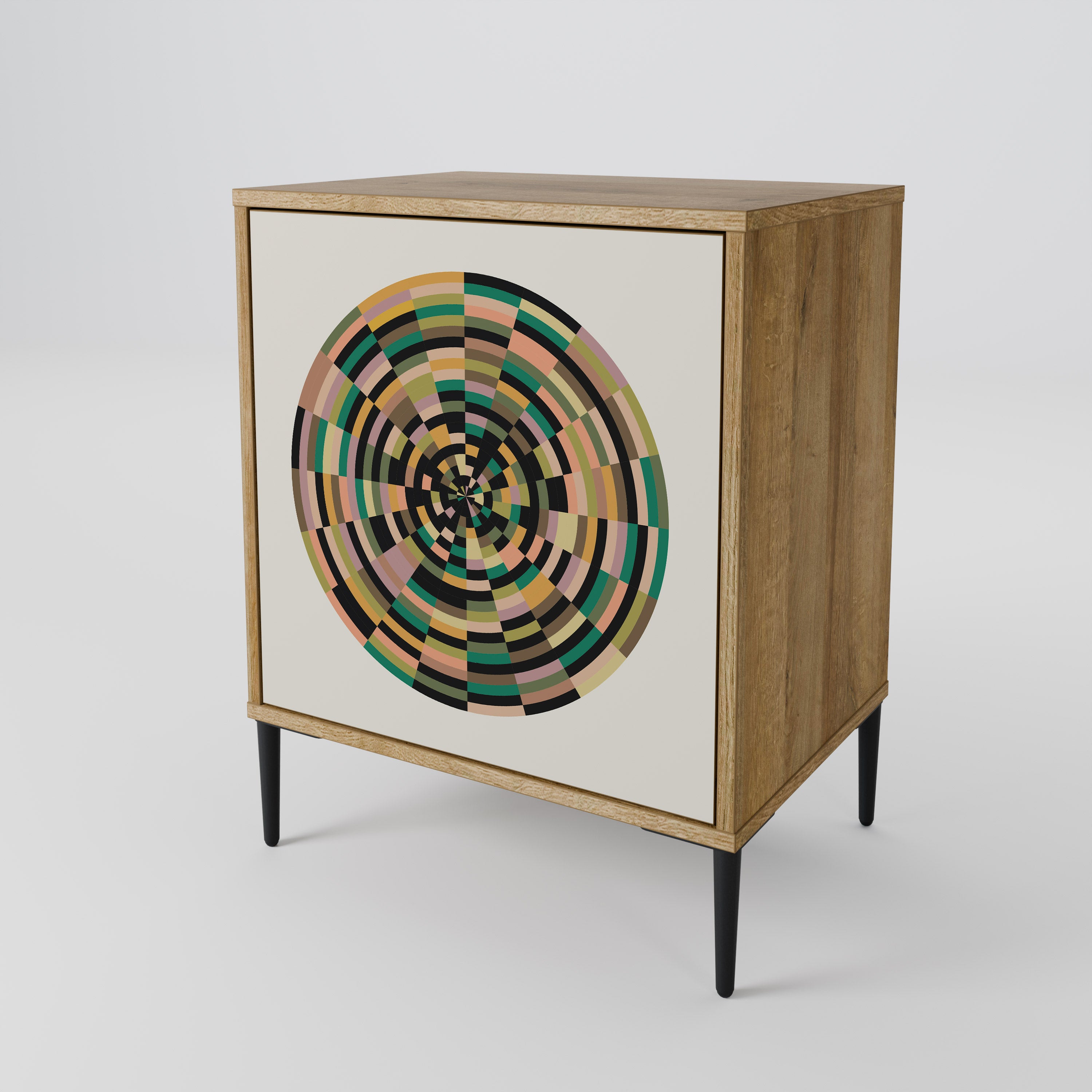 GREEN CIRCLES Sideboard mit 1 Tür in Eiche-Optik