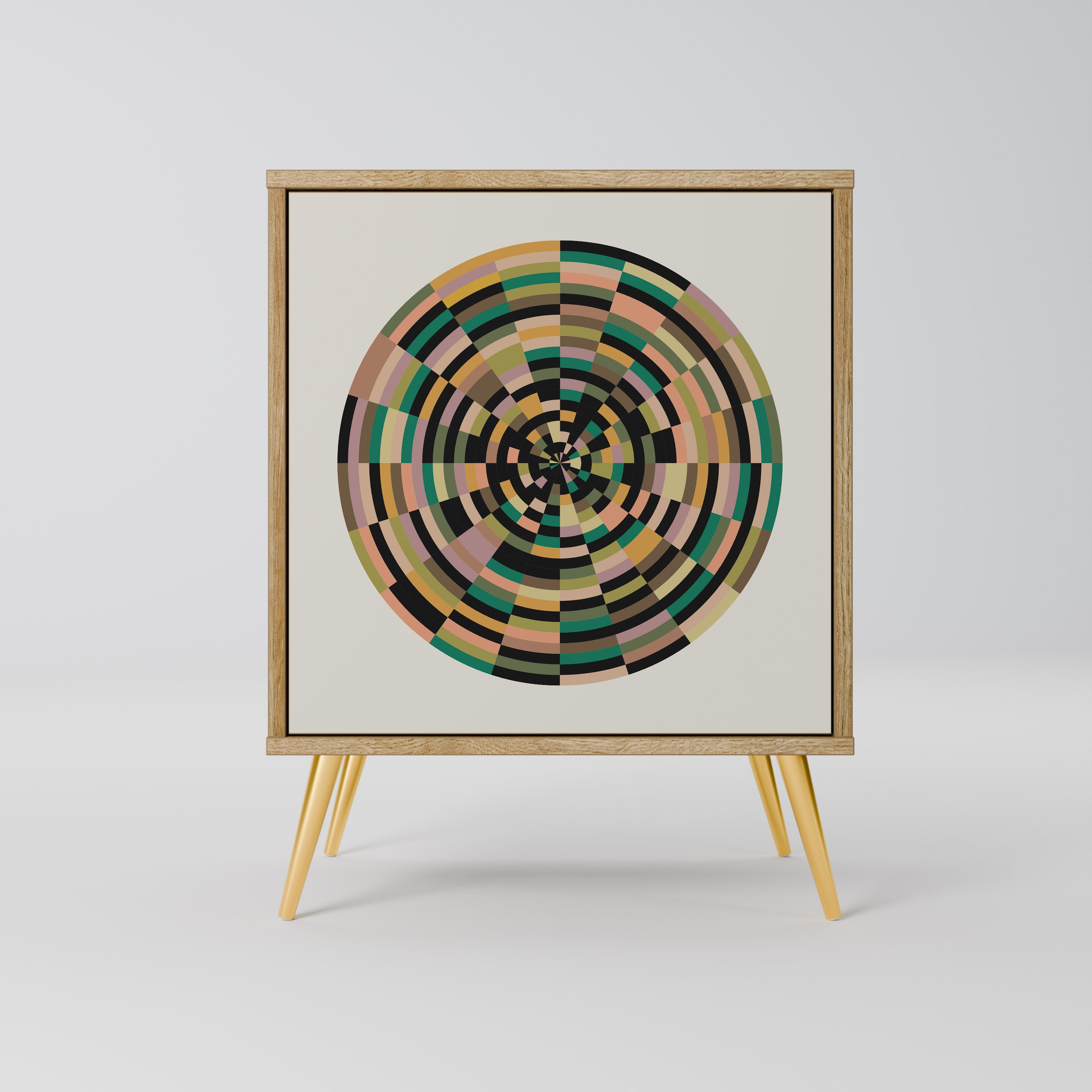 GREEN CIRCLES Sideboard mit 1 Tür in Eiche-Optik