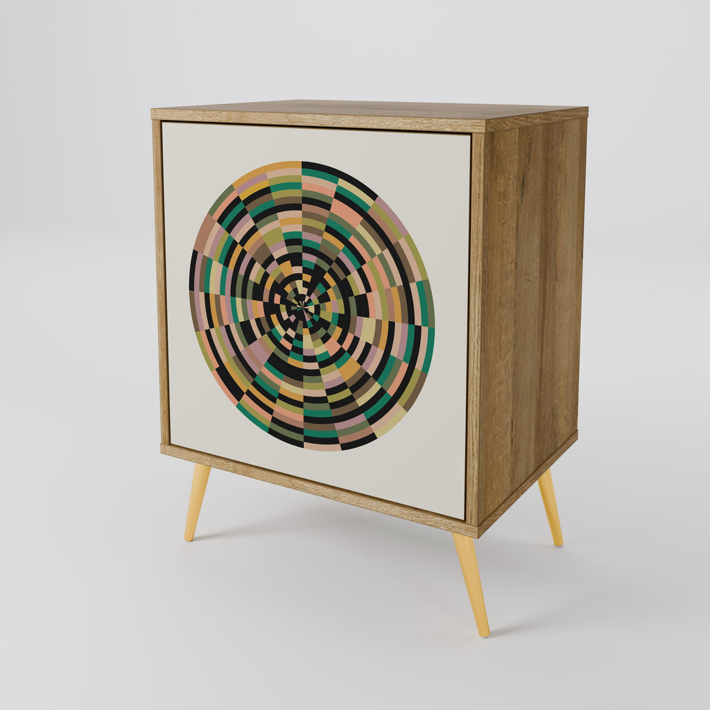 GREEN CIRCLES Sideboard mit 1 Tür in Eiche-Optik