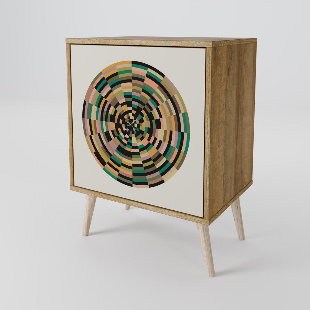 GREEN CIRCLES Sideboard mit 1 Tür in Eiche-Optik