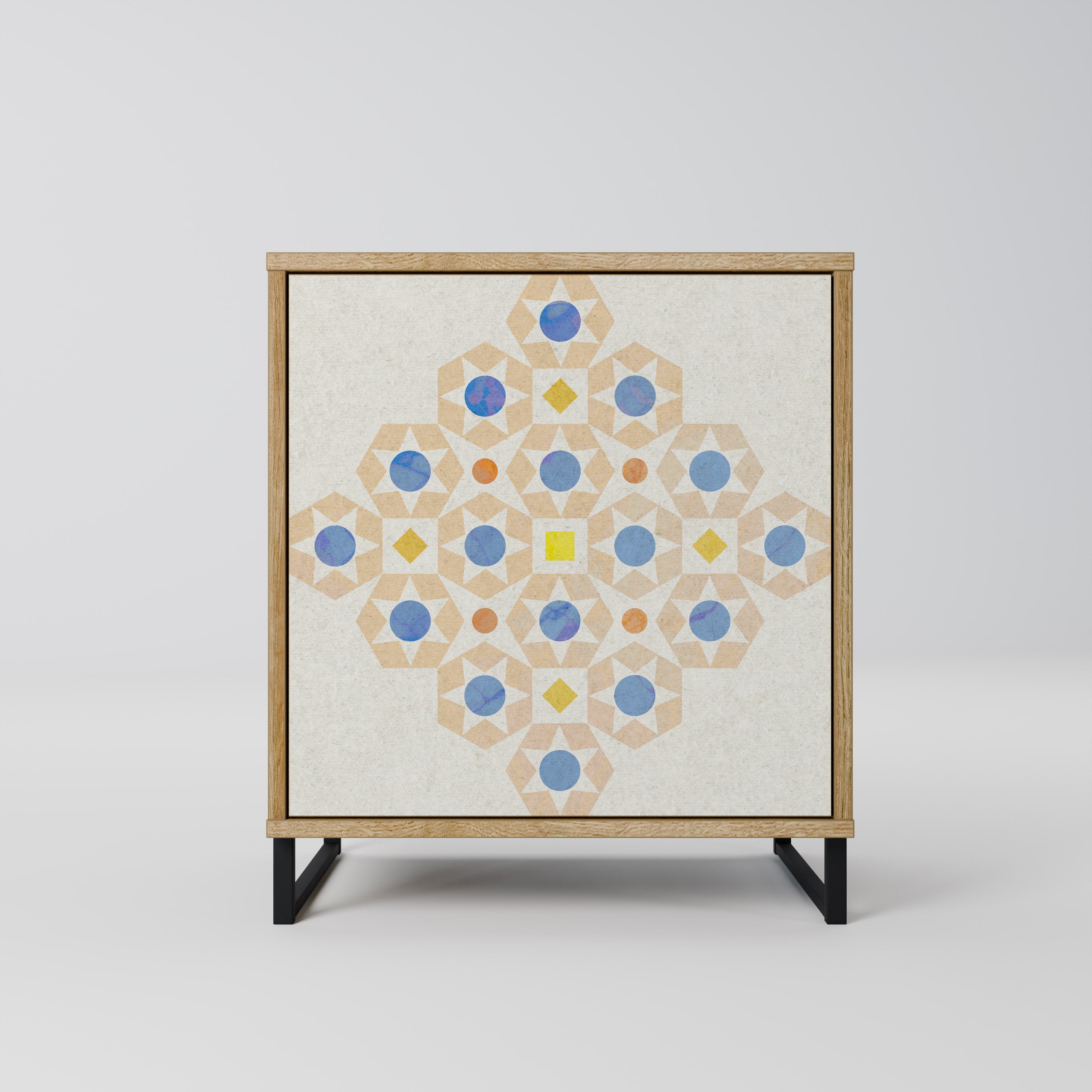 PATTERNED PRISM Sideboard mit 1 Tür in Eiche-Optik