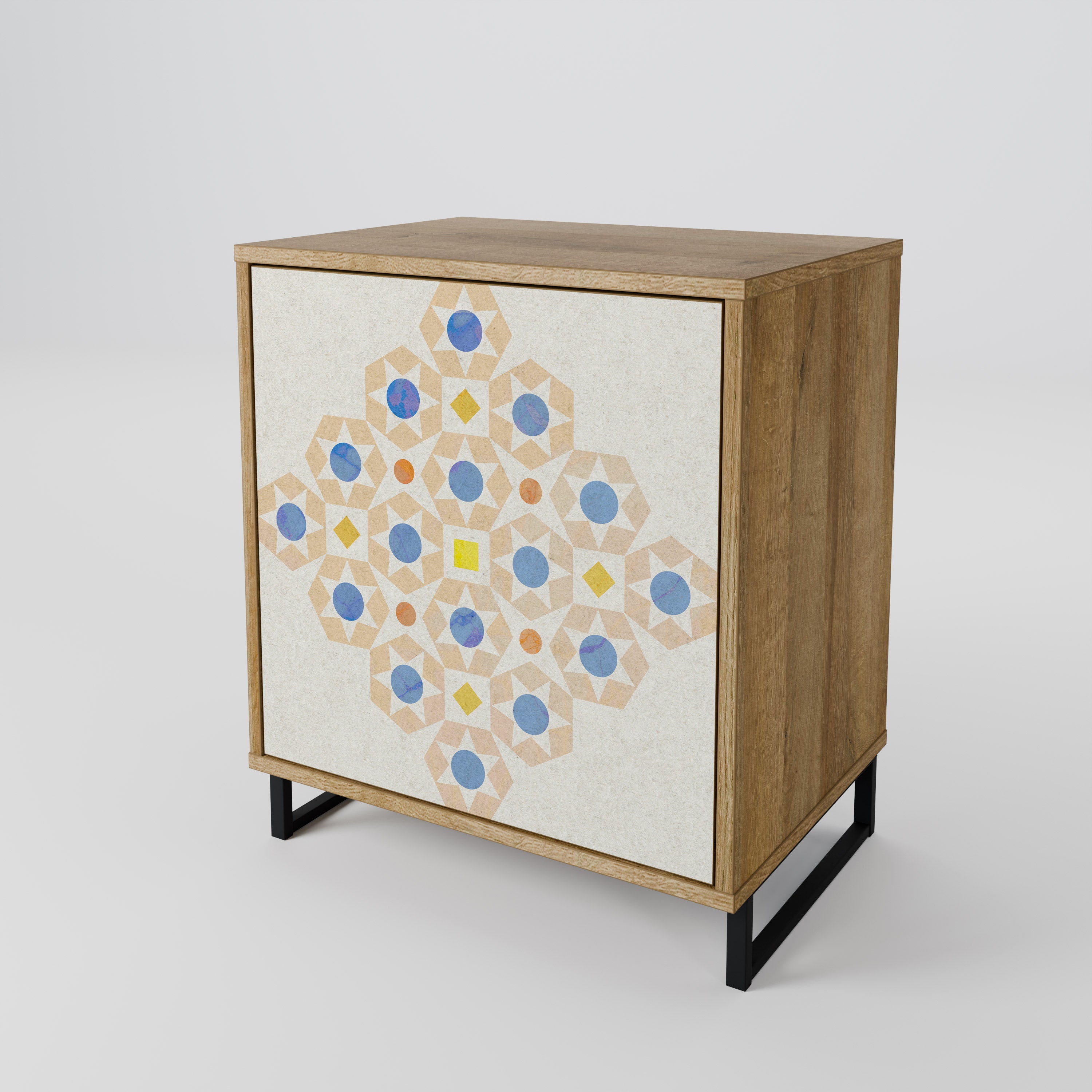 PATTERNED PRISM Sideboard mit 1 Tür in Eiche-Optik