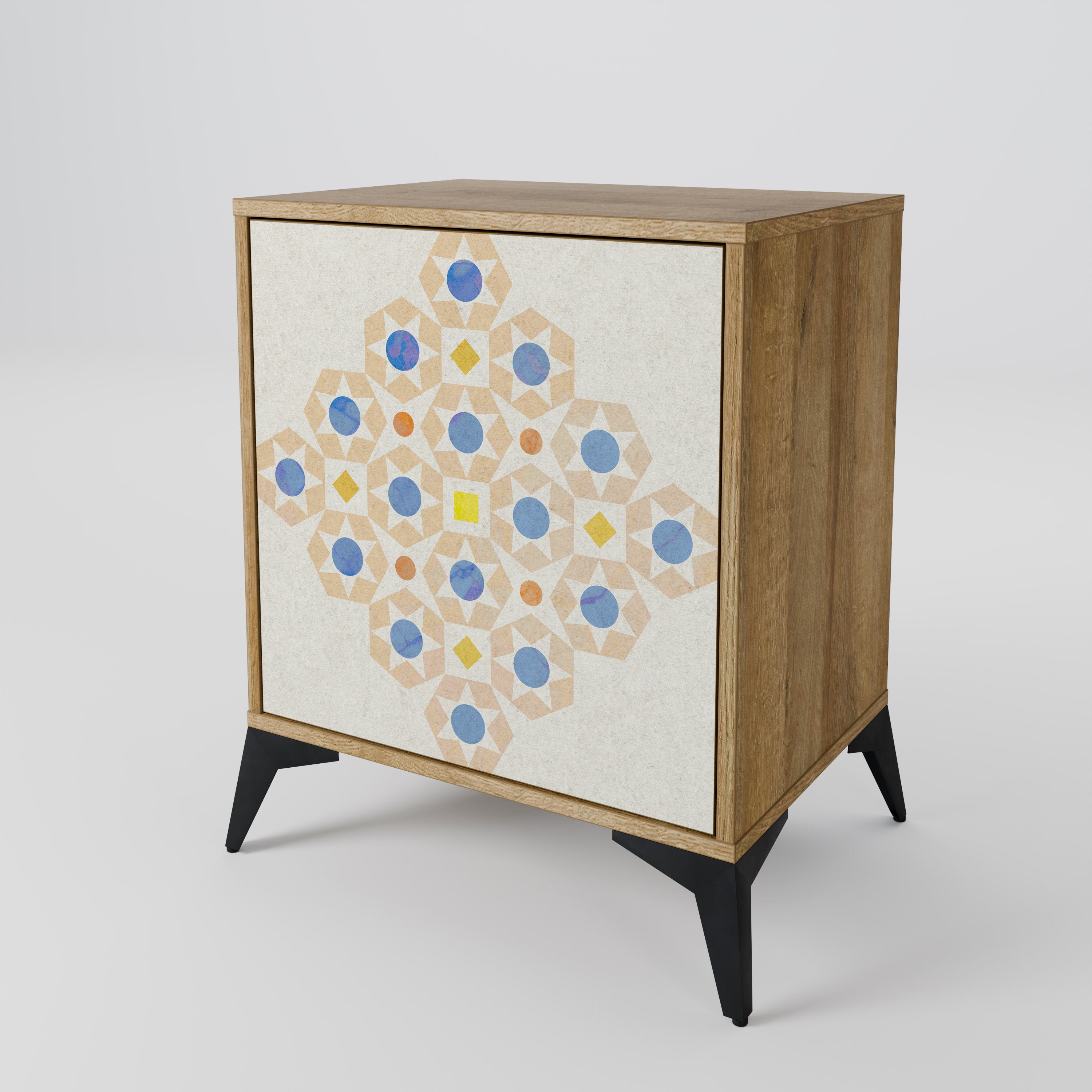 PATTERNED PRISM Sideboard mit 1 Tür in Eiche-Optik