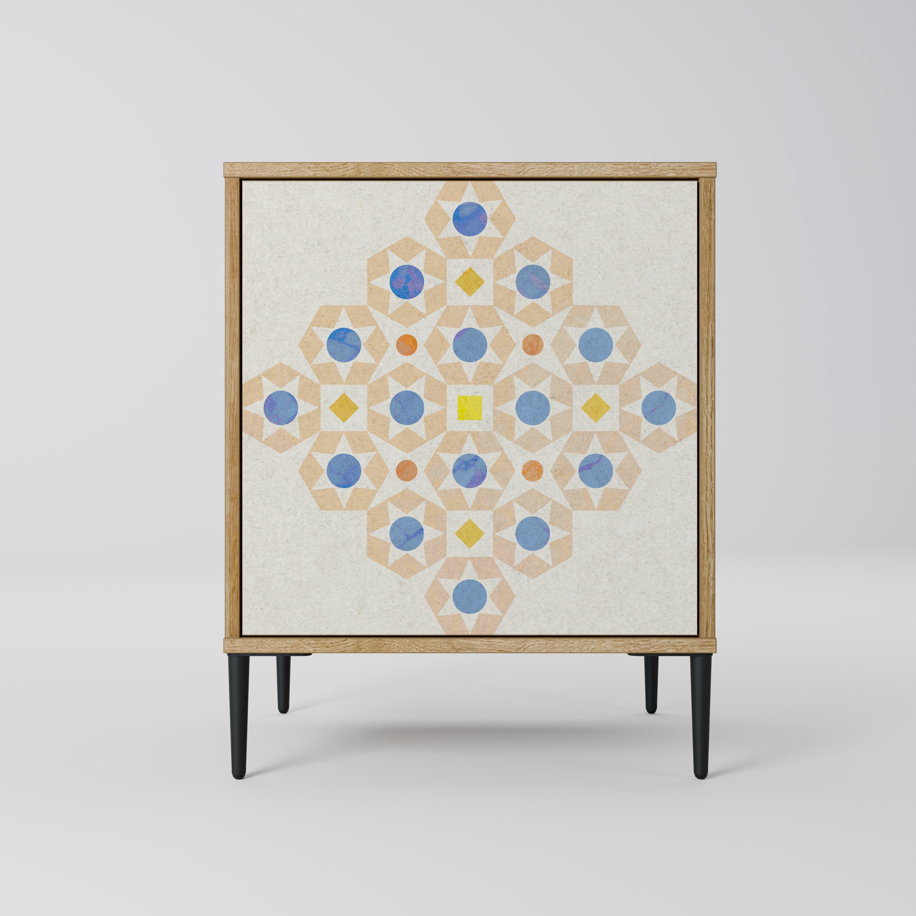 PATTERNED PRISM Sideboard mit 1 Tür in Eiche-Optik