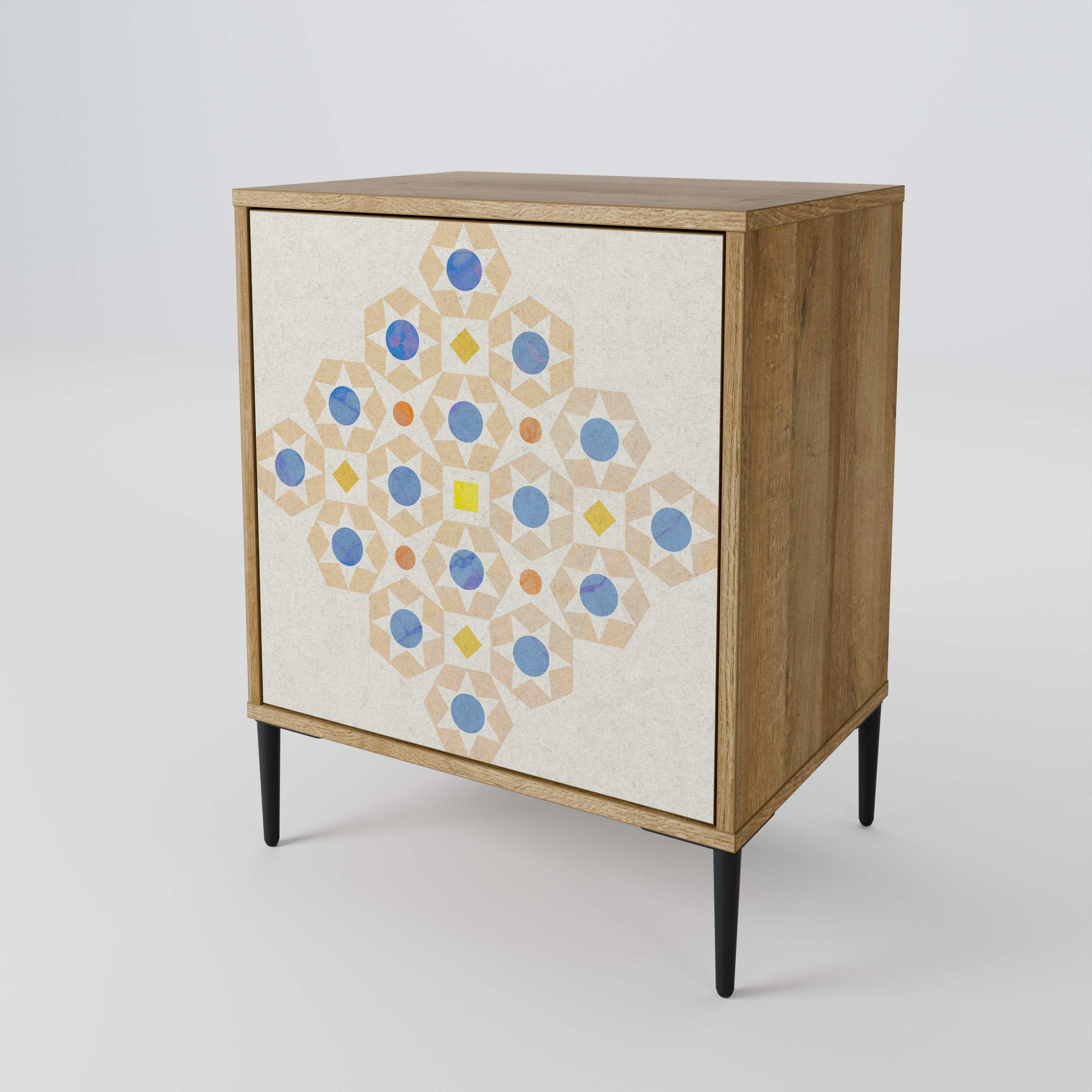 PATTERNED PRISM Sideboard mit 1 Tür in Eiche-Optik