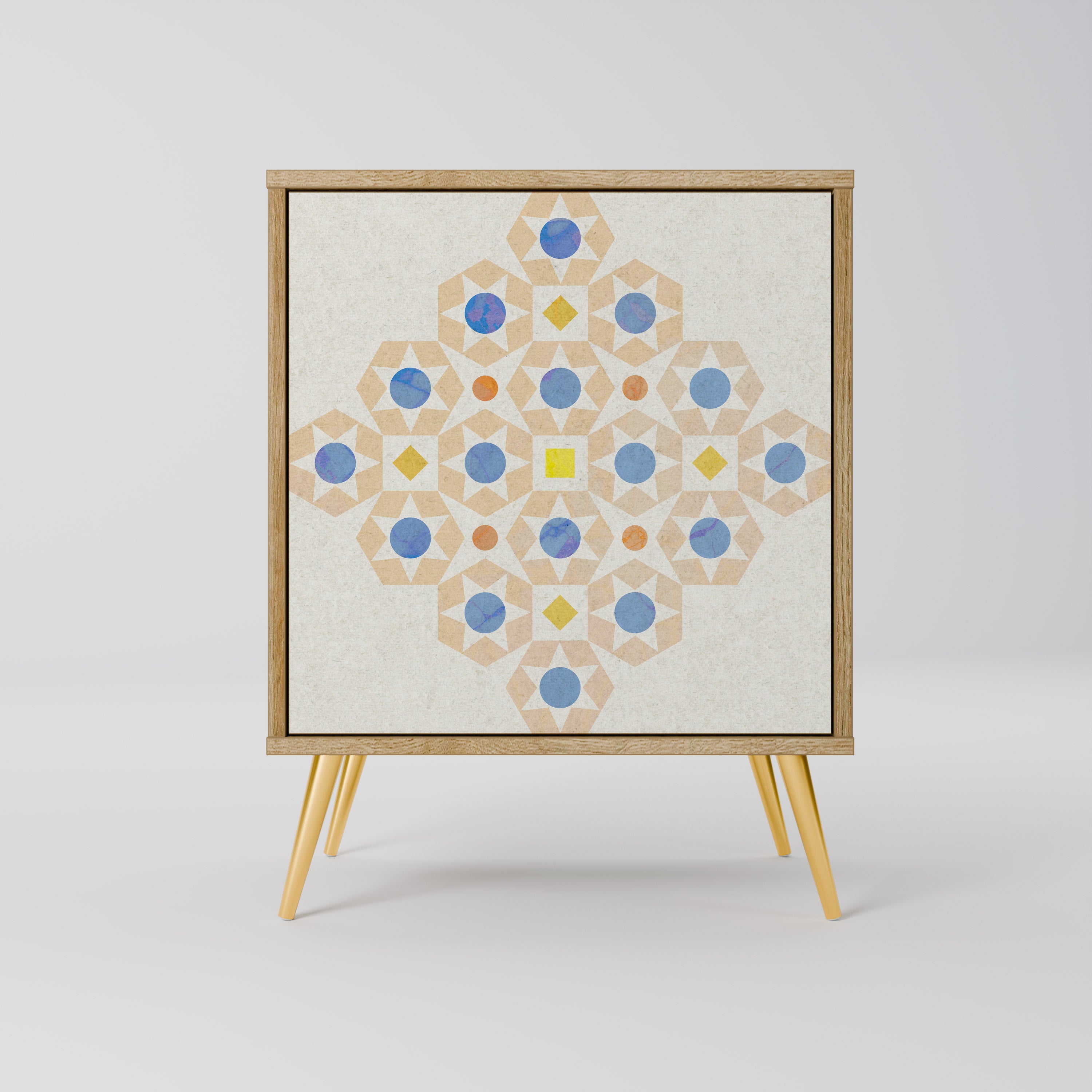 PATTERNED PRISM Sideboard mit 1 Tür in Eiche-Optik