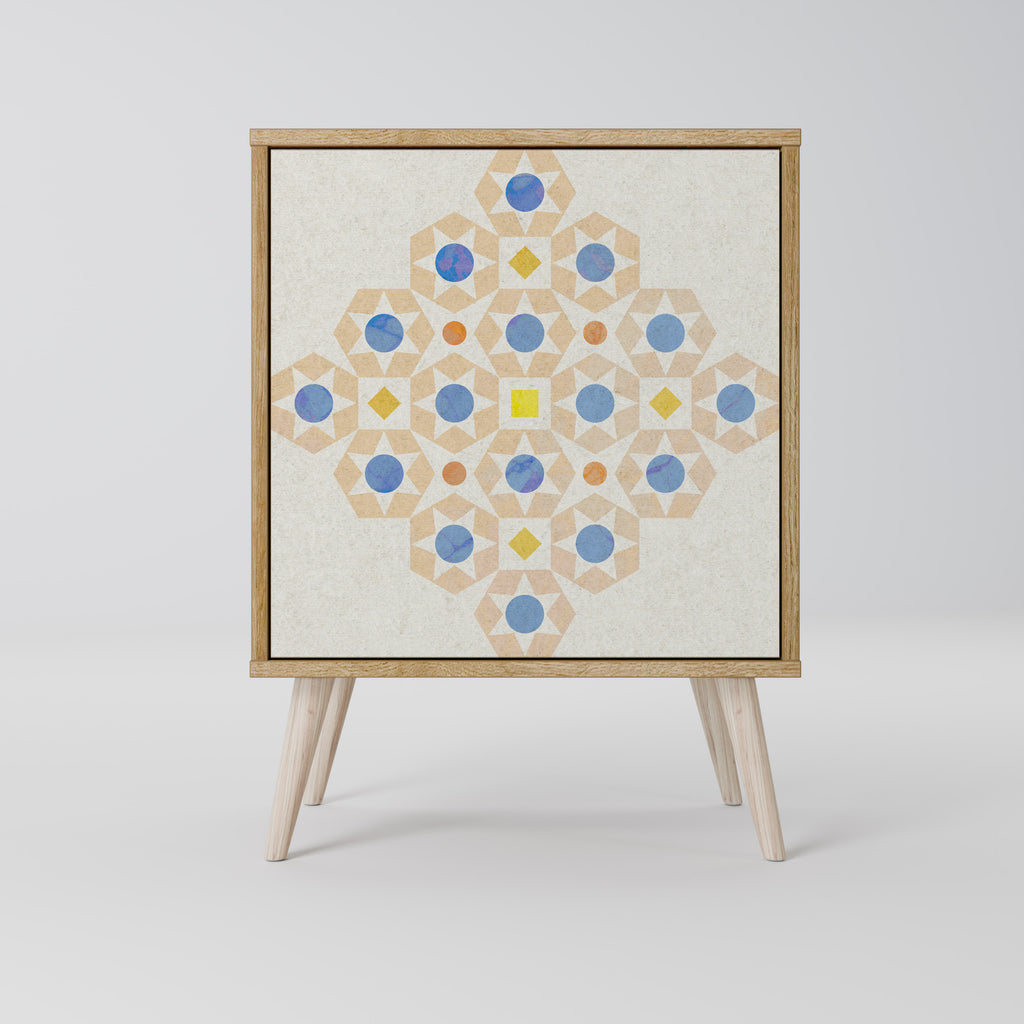 PATTERNED PRISM Sideboard mit 1 Tür in Eiche-Optik