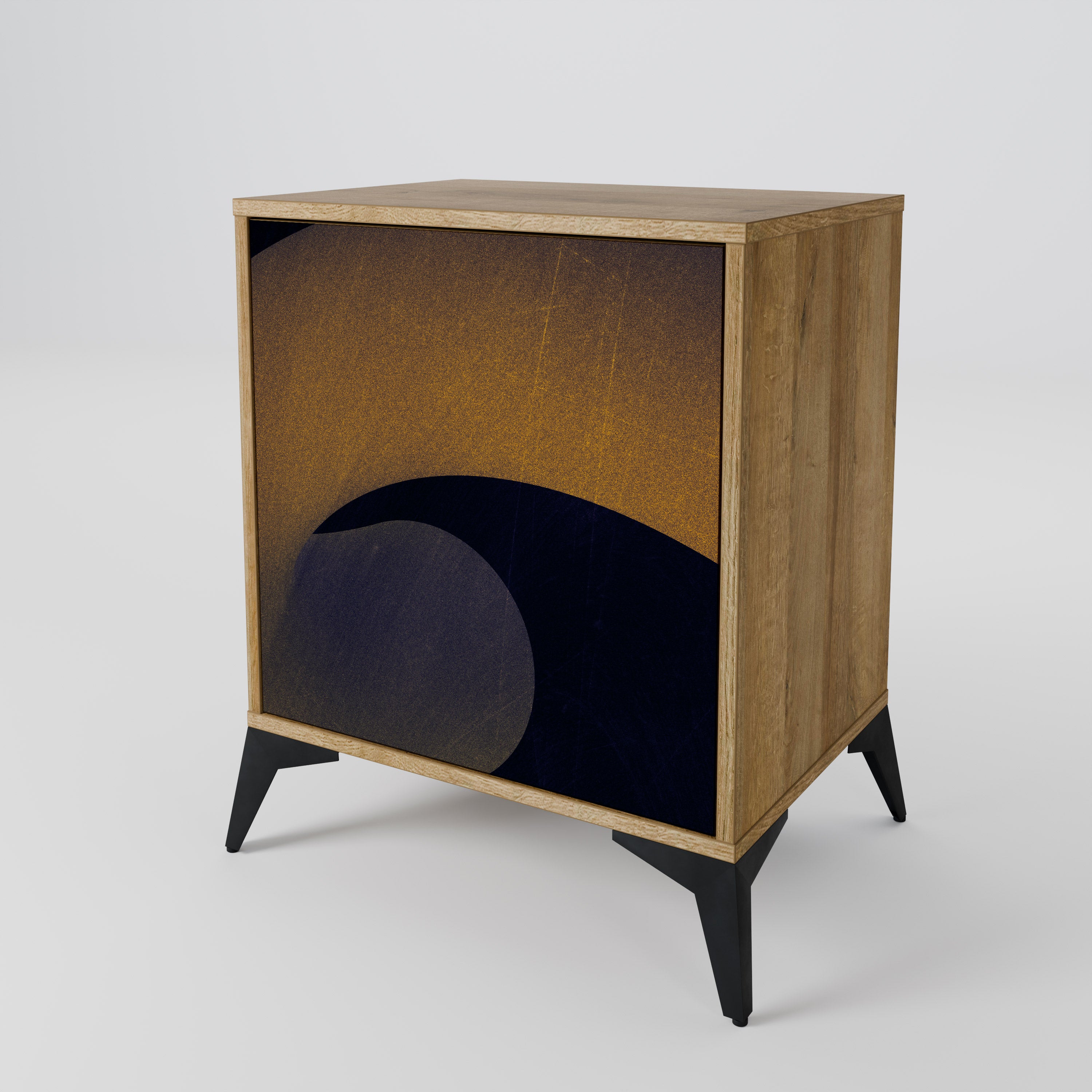 HOLLOW TIME Sideboard mit 1 Tür in Eiche-Optik