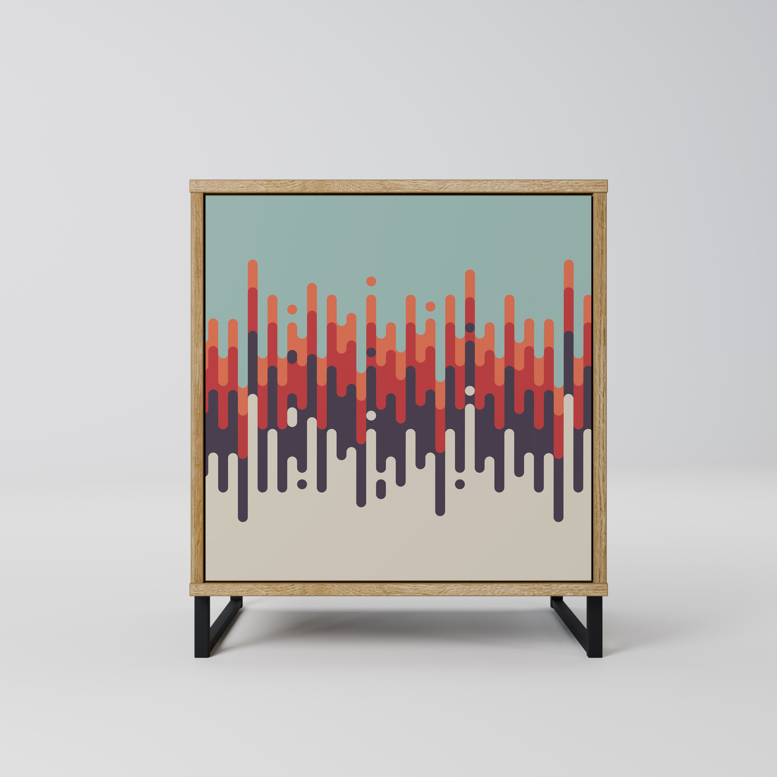 CHROMA CONTOURS Sideboard mit 1 Tür in Eiche-Optik