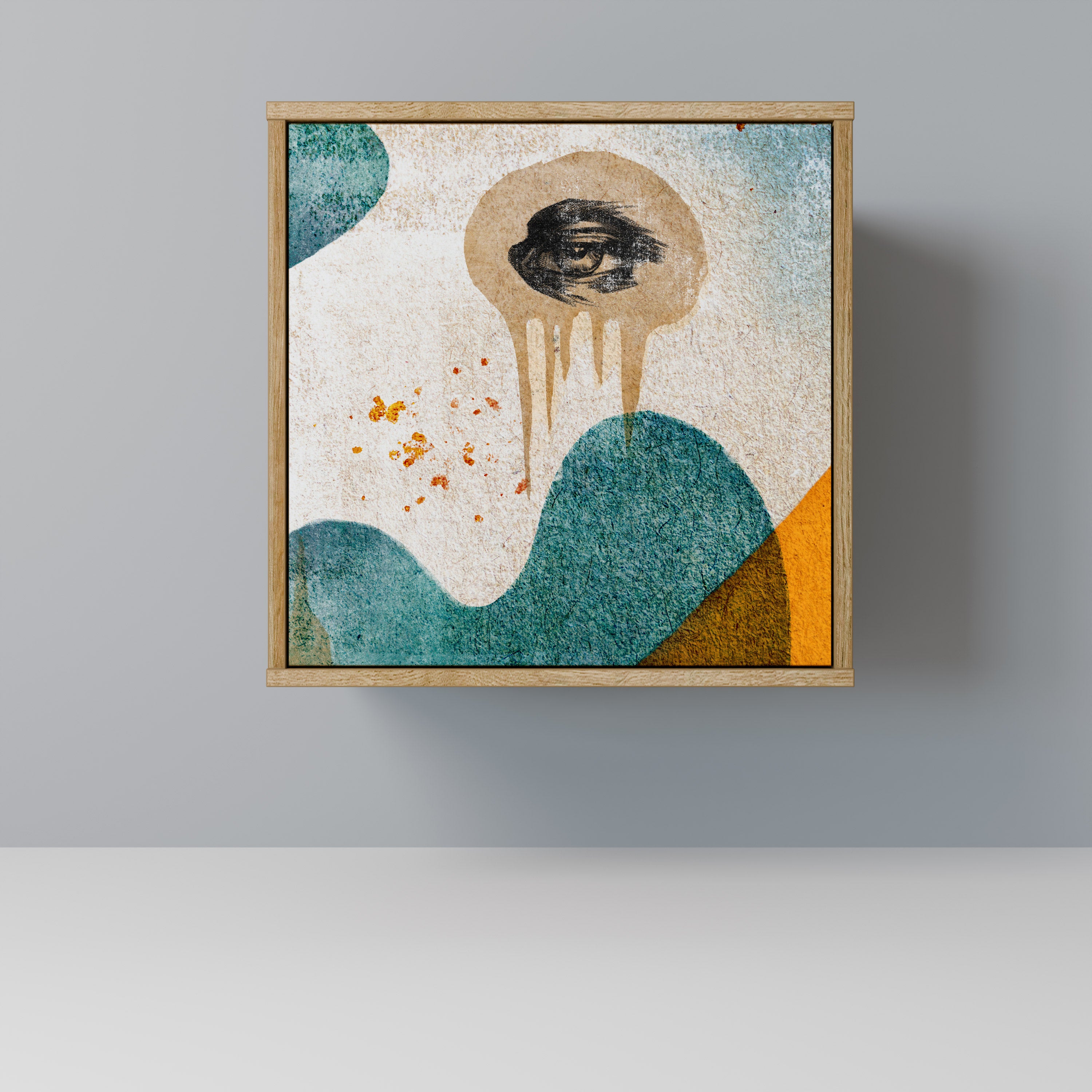 ABSTRACT FACES Sideboard mit 1 Tür in Eiche-Optik