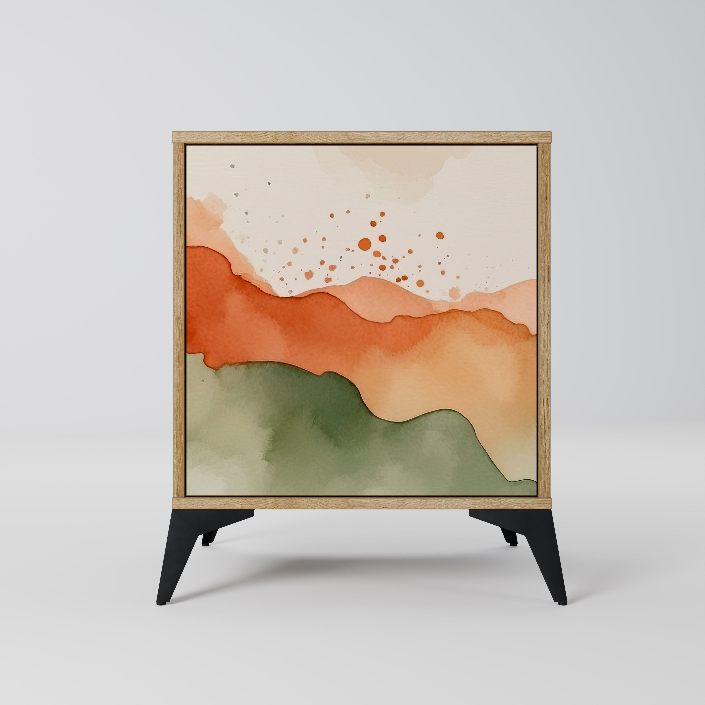 WATERCOLOUR PEAKS Sideboard mit 1 Tür in Eiche-Optik
