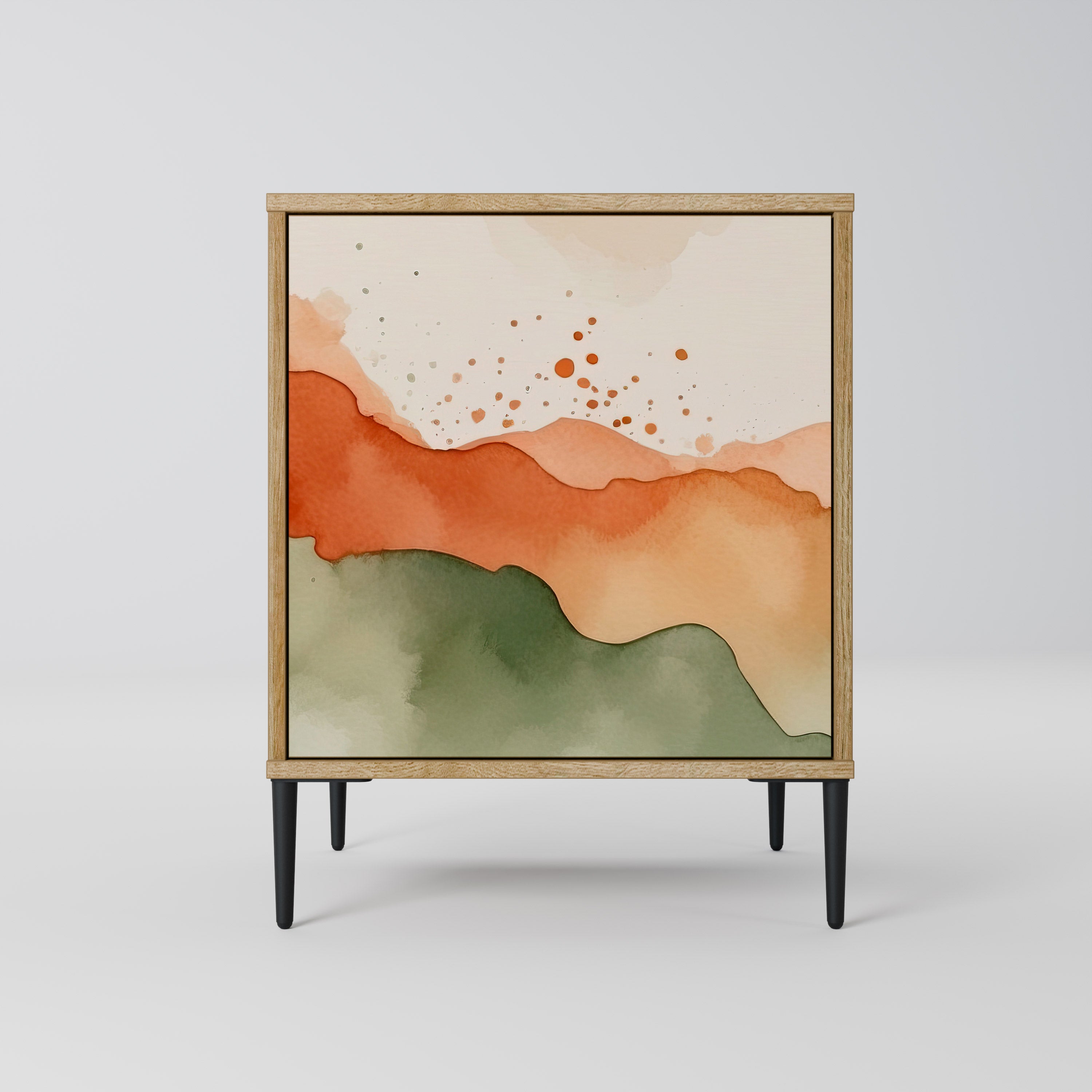 WATERCOLOUR PEAKS Sideboard mit 1 Tür in Eiche-Optik