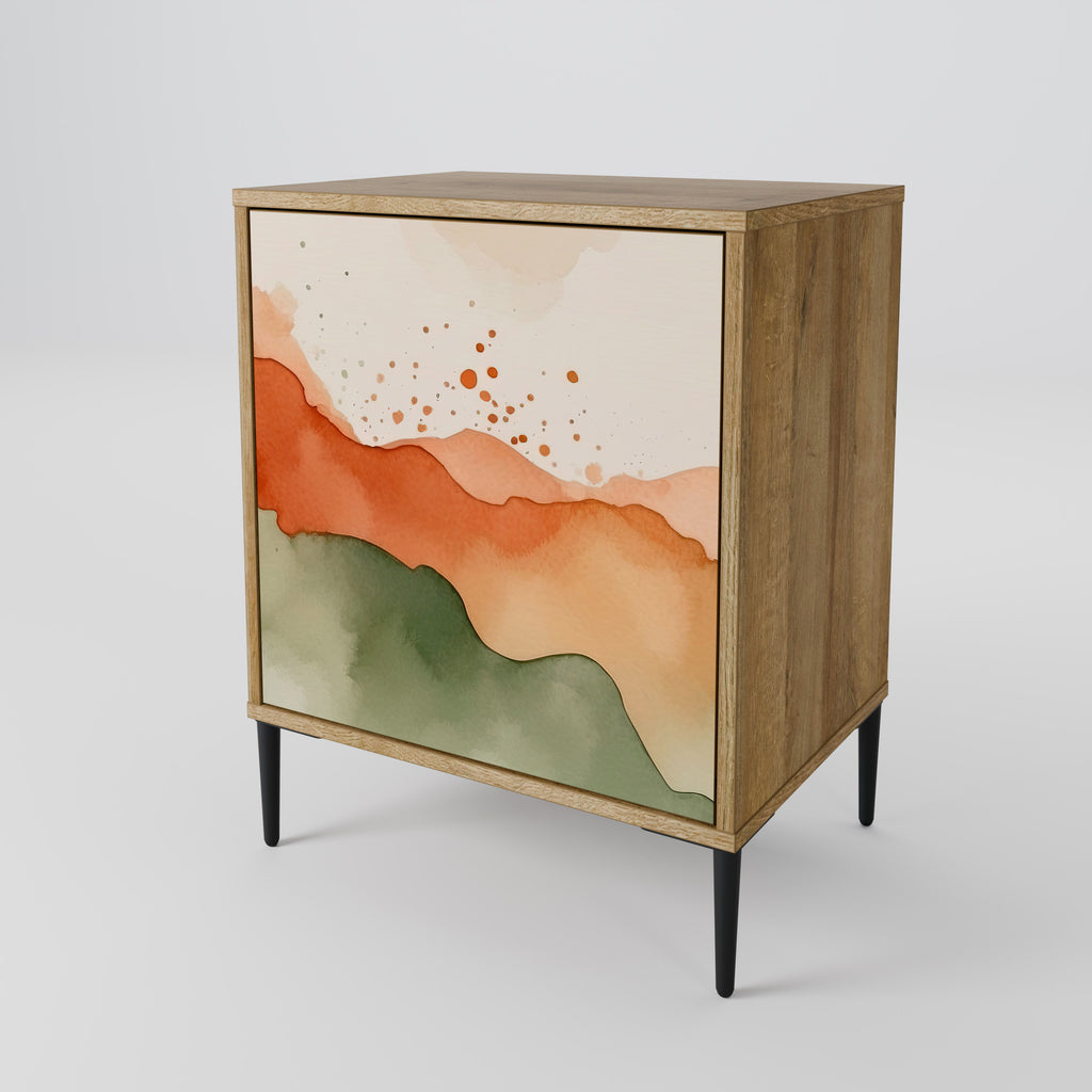 WATERCOLOUR PEAKS Sideboard mit 1 Tür in Eiche-Optik