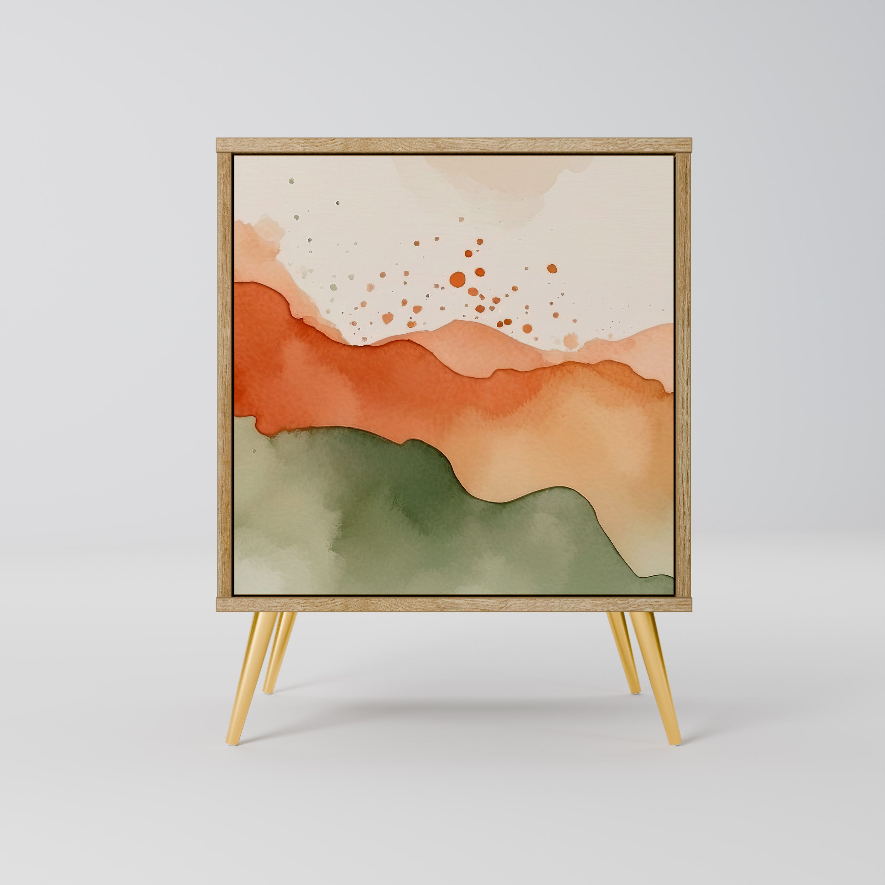 WATERCOLOUR PEAKS Sideboard mit 1 Tür in Eiche-Optik