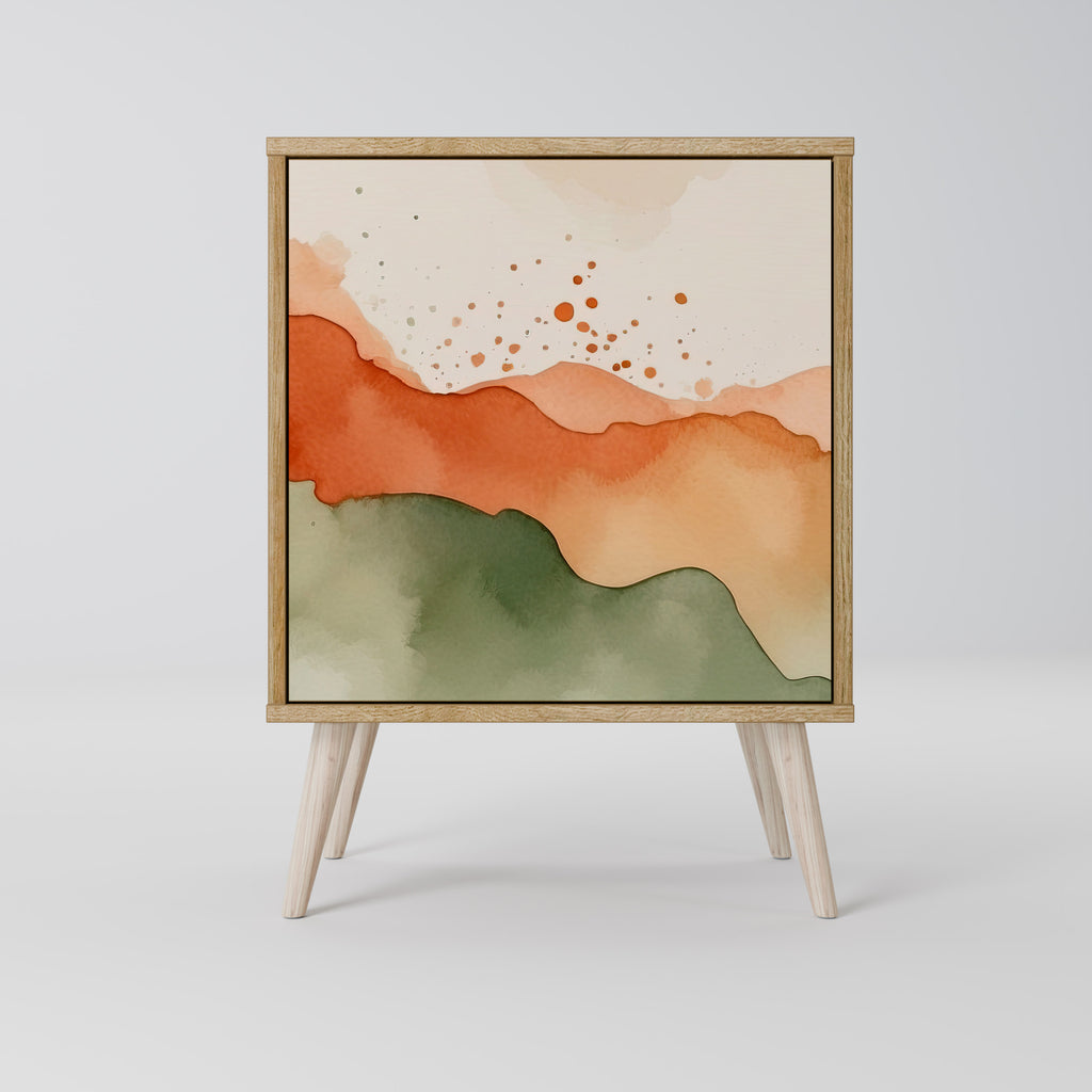 WATERCOLOUR PEAKS Sideboard mit 1 Tür in Eiche-Optik