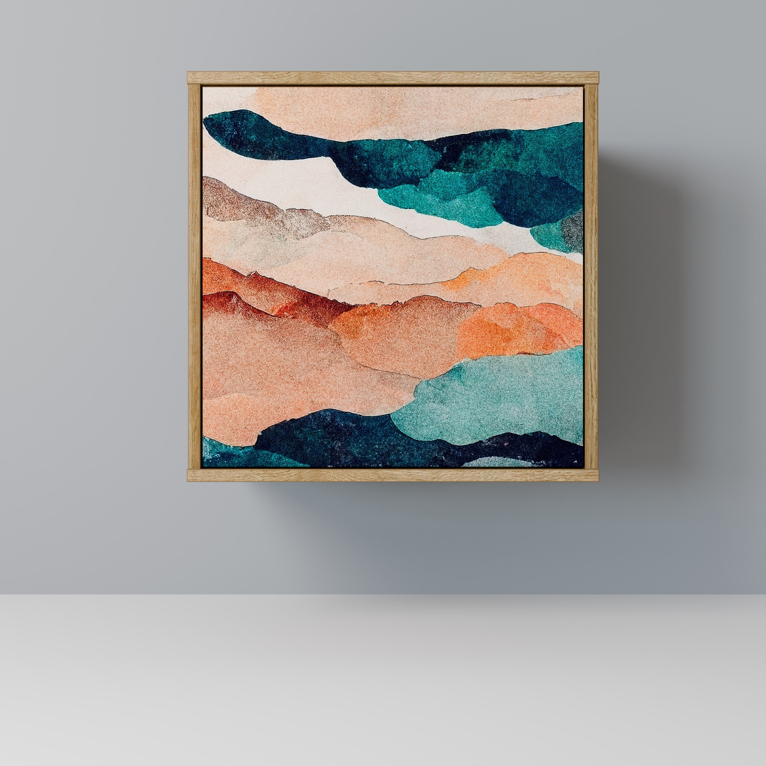 ABSTRACT LANDSCAPE Sideboard mit 1 Tür in Eiche-Optik