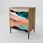 ABSTRACT LANDSCAPE Sideboard mit 1 Tür in Eiche-Optik
