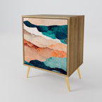 ABSTRACT LANDSCAPE Sideboard mit 1 Tür in Eiche-Optik