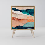 ABSTRACT LANDSCAPE Sideboard mit 1 Tür in Eiche-Optik