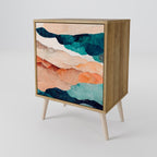 ABSTRACT LANDSCAPE Sideboard mit 1 Tür in Eiche-Optik