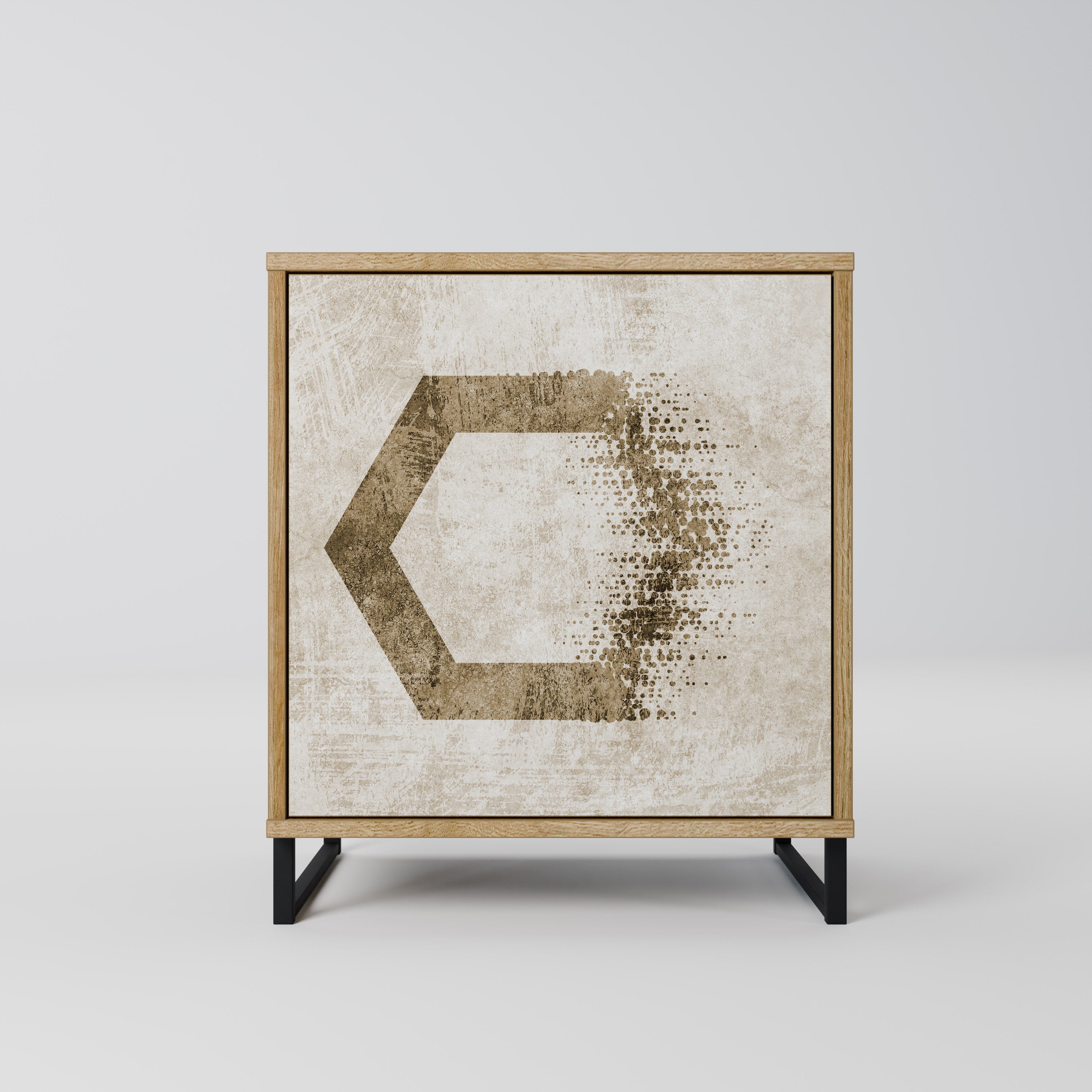 HEXAGONAL SHAPES Sideboard mit 1 Tür in Eiche-Optik