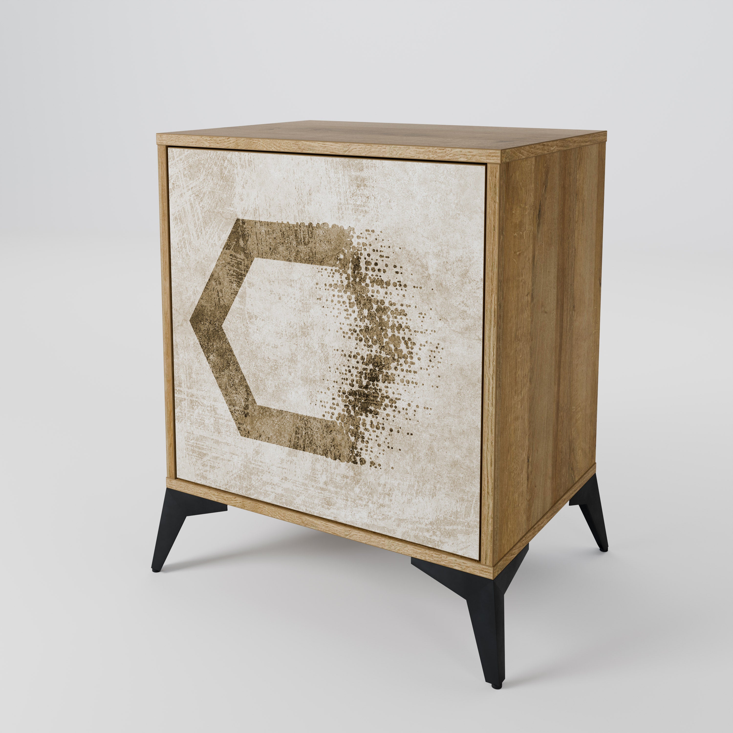 HEXAGONAL SHAPES Sideboard mit 1 Tür in Eiche-Optik