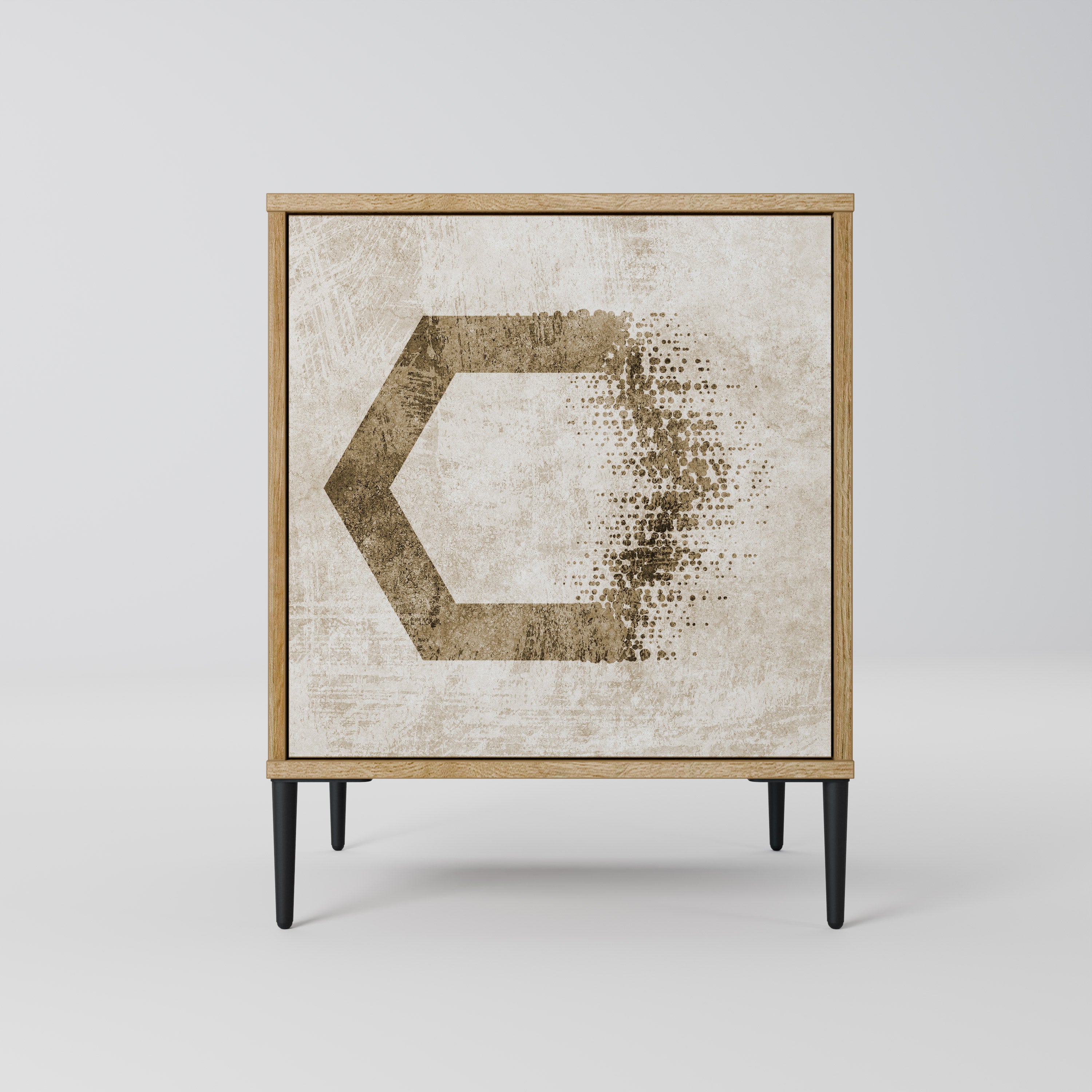HEXAGONAL SHAPES Sideboard mit 1 Tür in Eiche-Optik