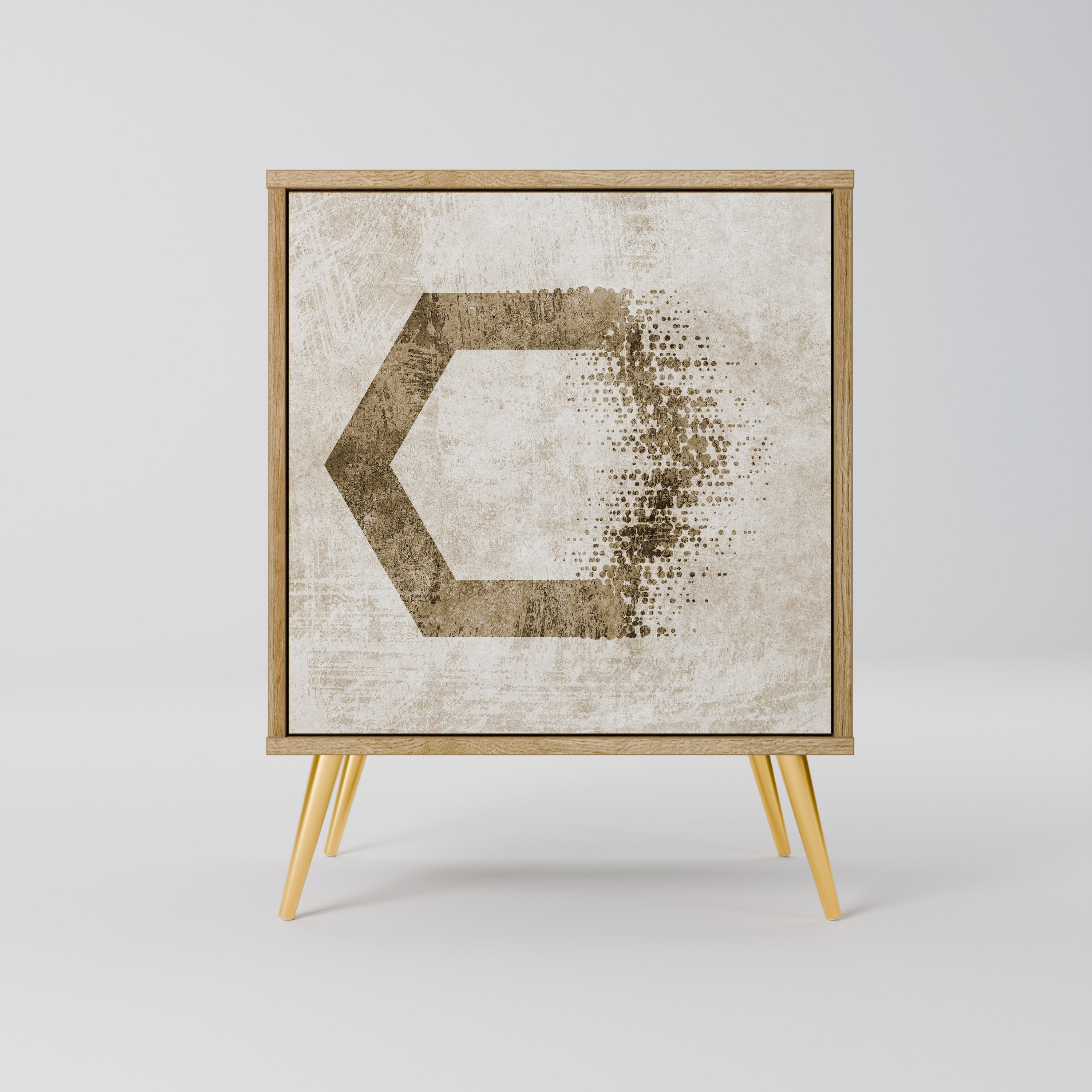 HEXAGONAL SHAPES Sideboard mit 1 Tür in Eiche-Optik