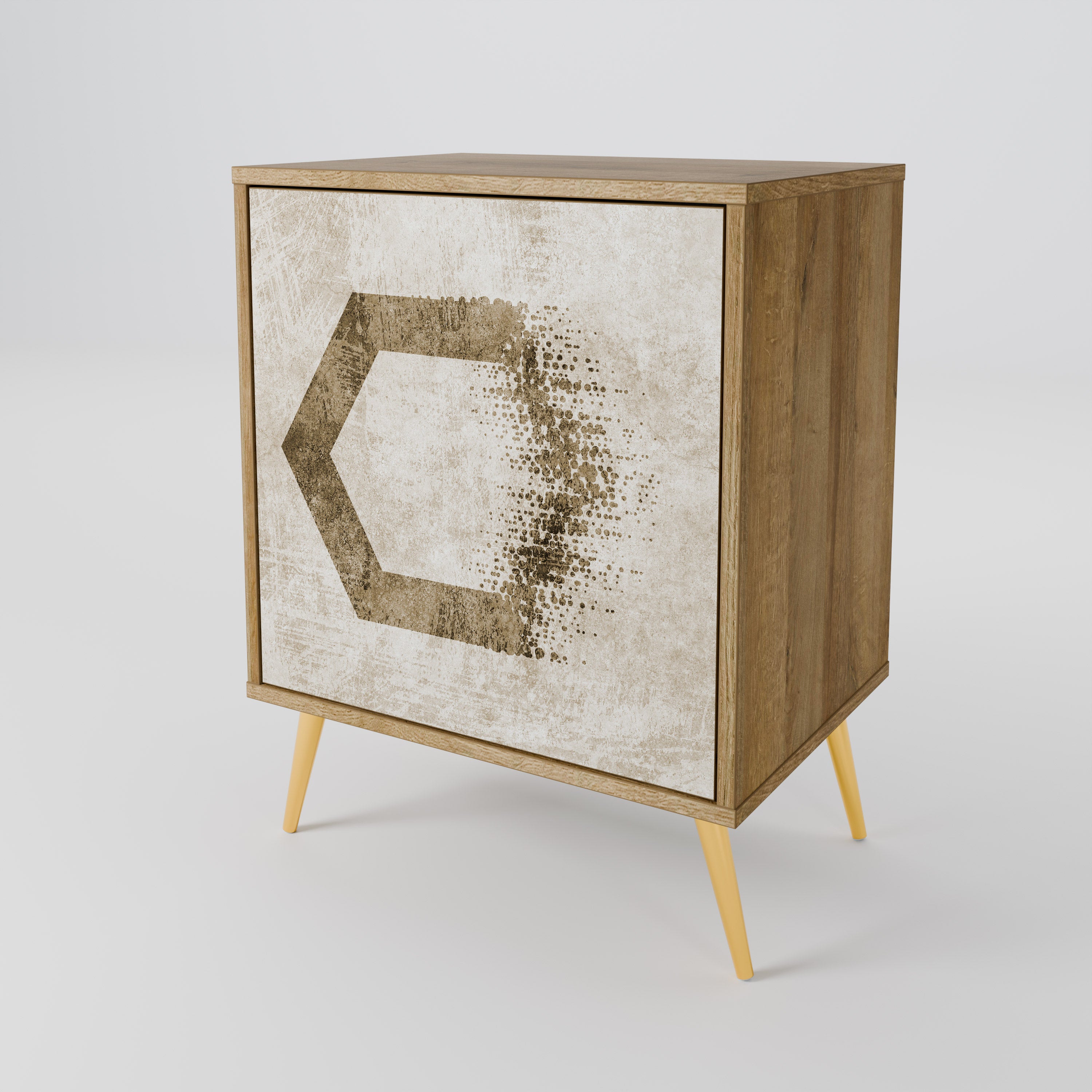 HEXAGONAL SHAPES Sideboard mit 1 Tür in Eiche-Optik