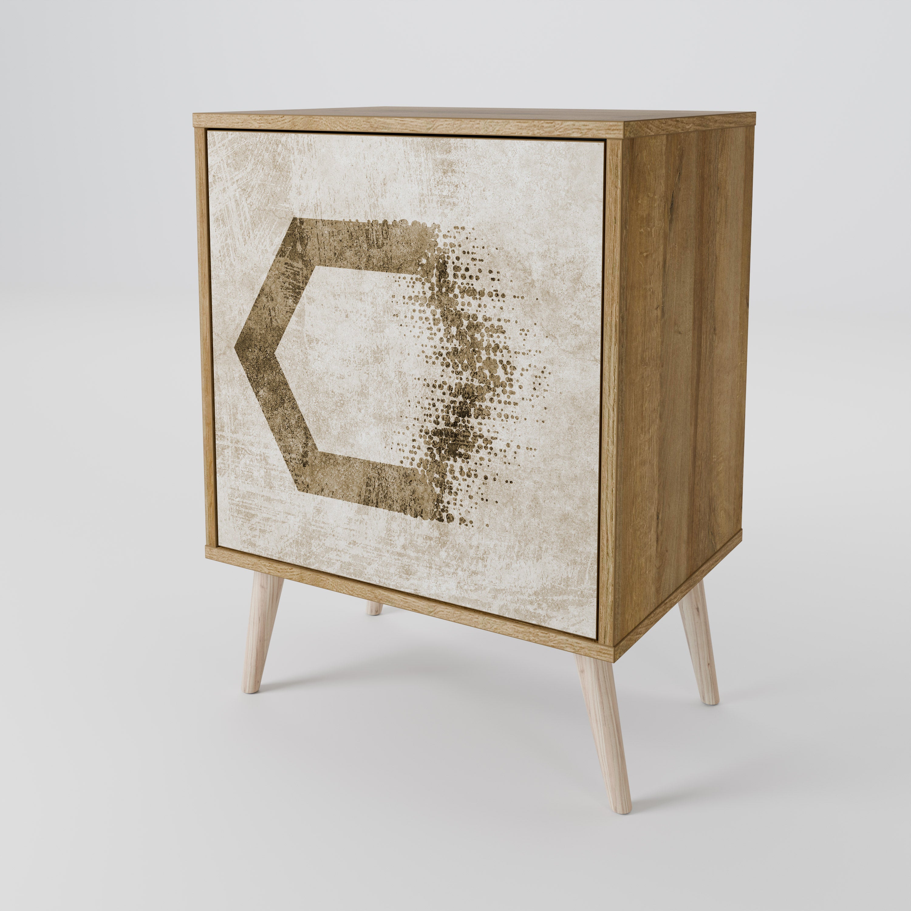 HEXAGONAL SHAPES Sideboard mit 1 Tür in Eiche-Optik