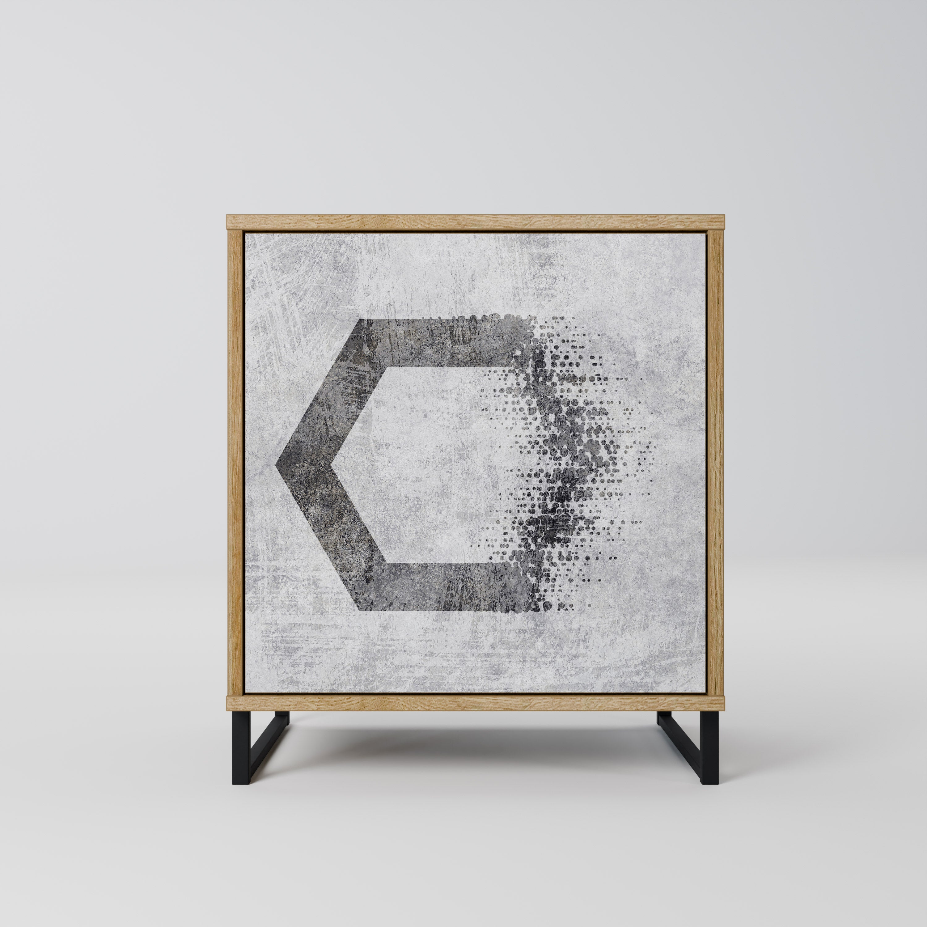 HEXAGONAL FIGURES Sideboard mit 1 Tür in Eiche-Optik