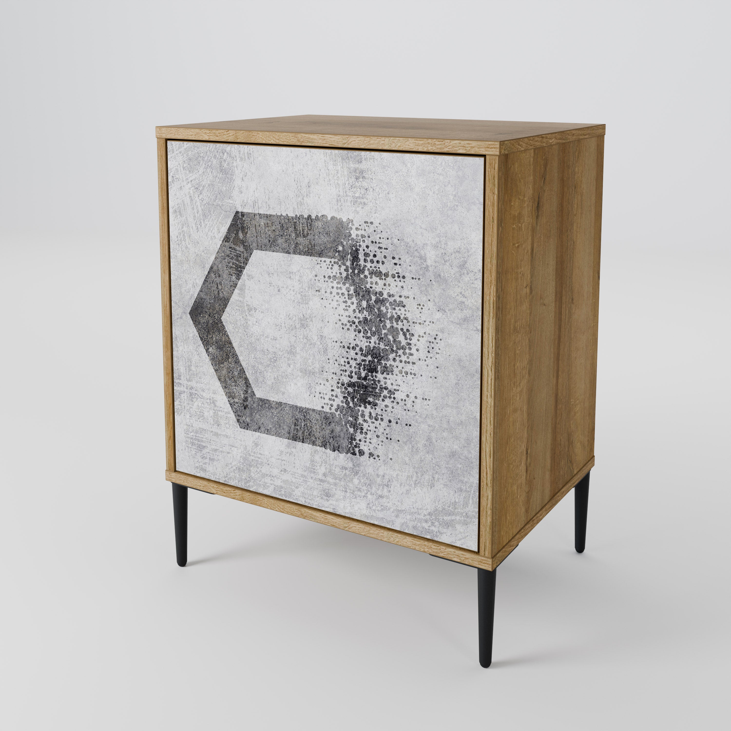 HEXAGONAL FIGURES Sideboard mit 1 Tür in Eiche-Optik