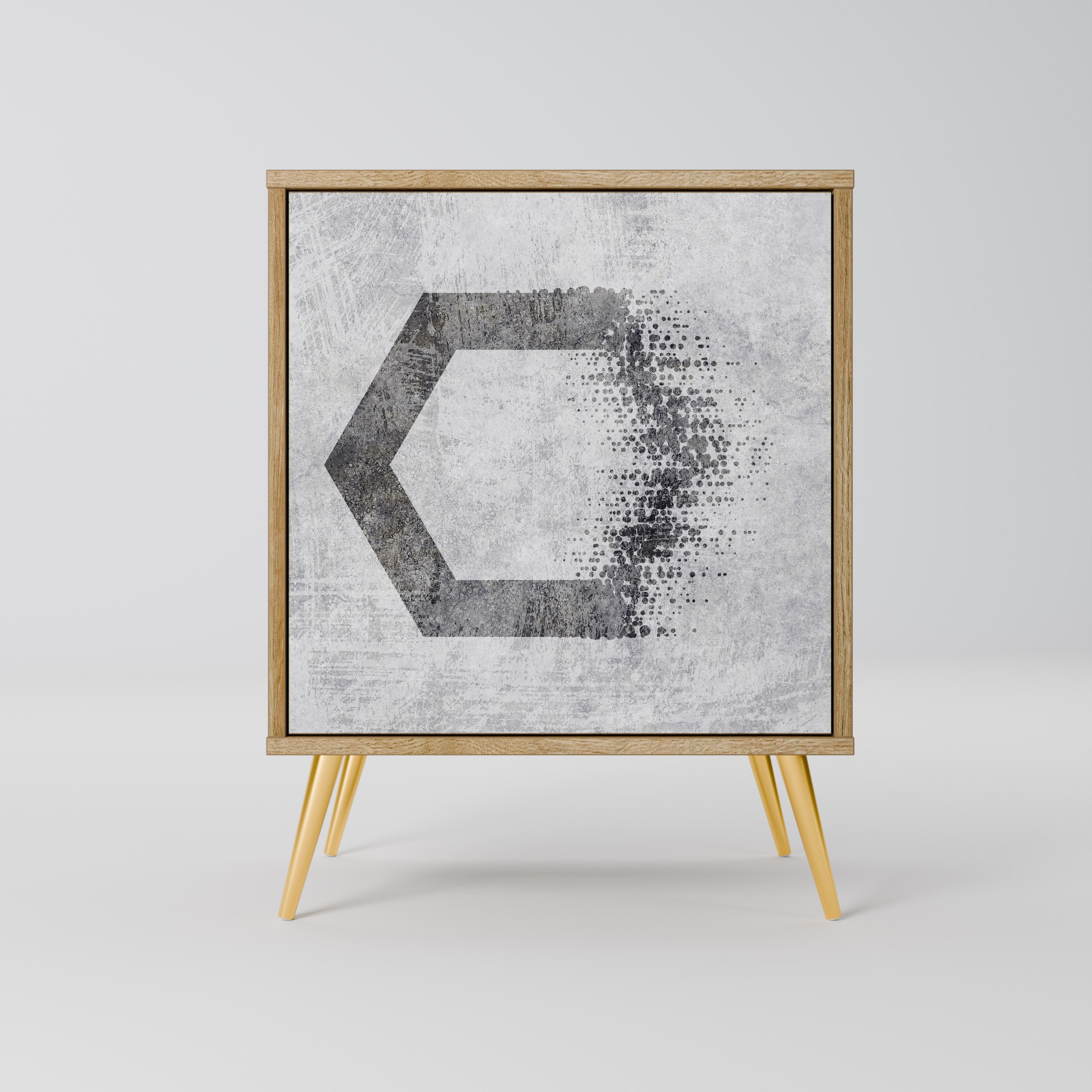 HEXAGONAL FIGURES Sideboard mit 1 Tür in Eiche-Optik