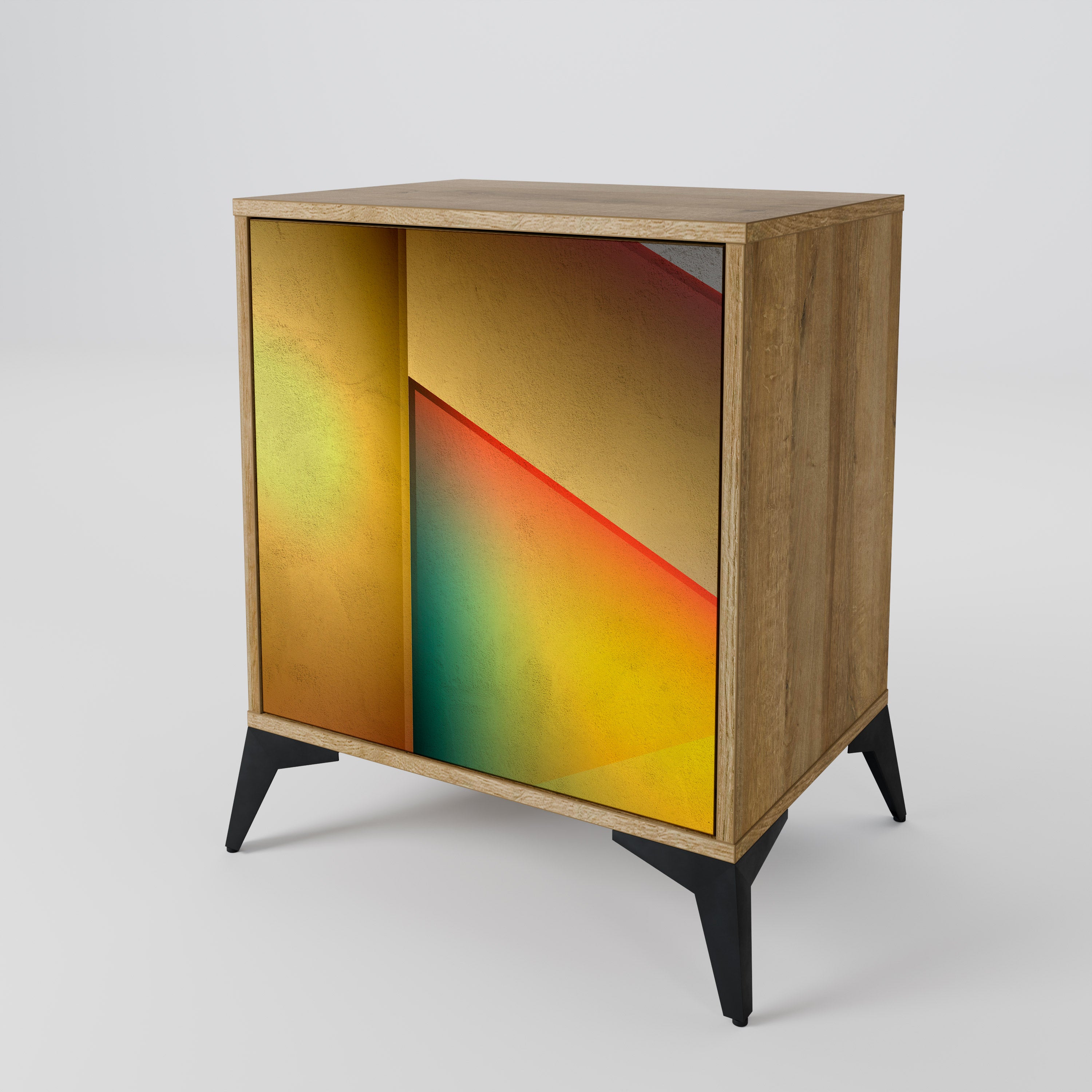 PIERCING SHARPNESS Sideboard mit 1 Tür in Eiche-Optik